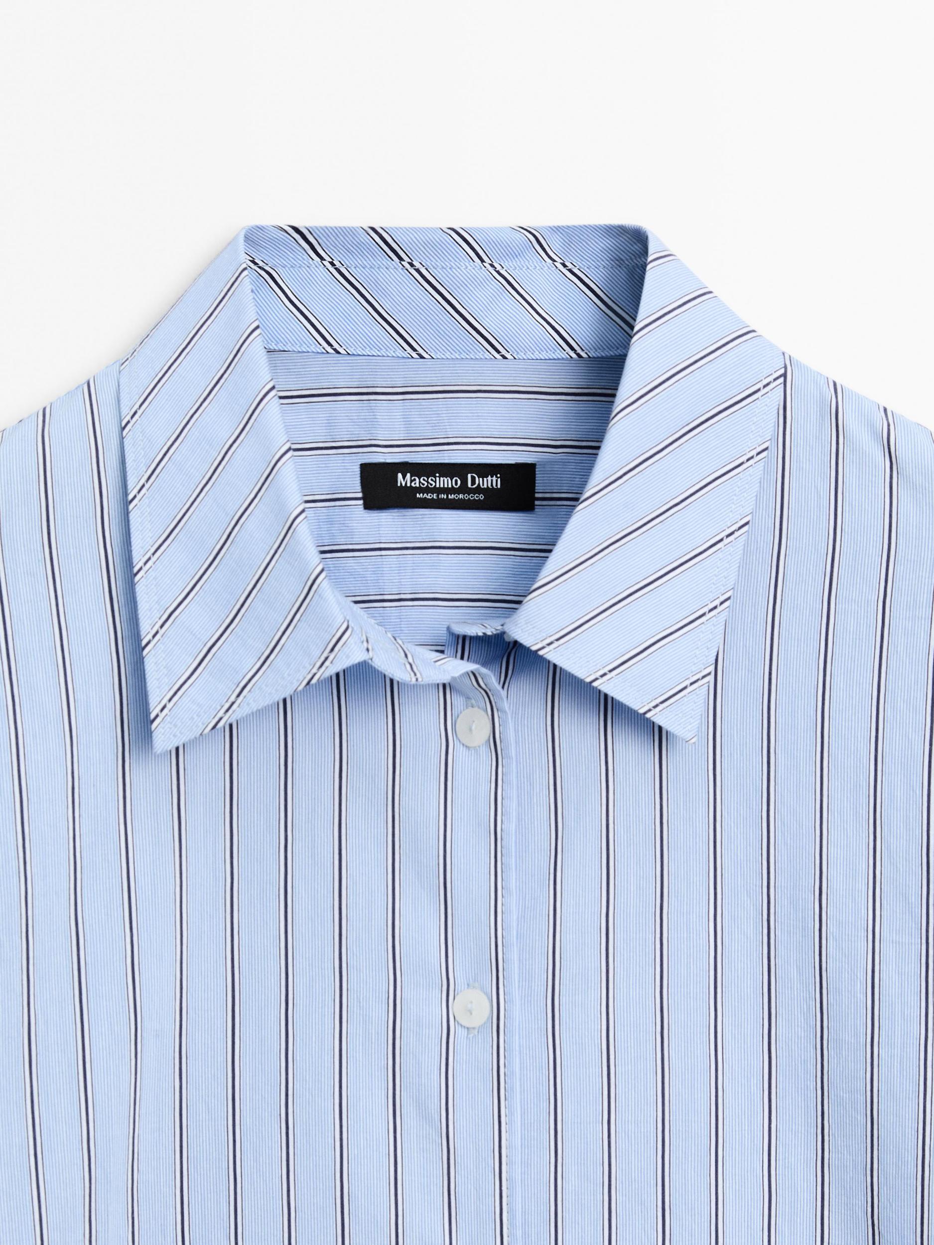 Striped cotton blend shirt Product Image