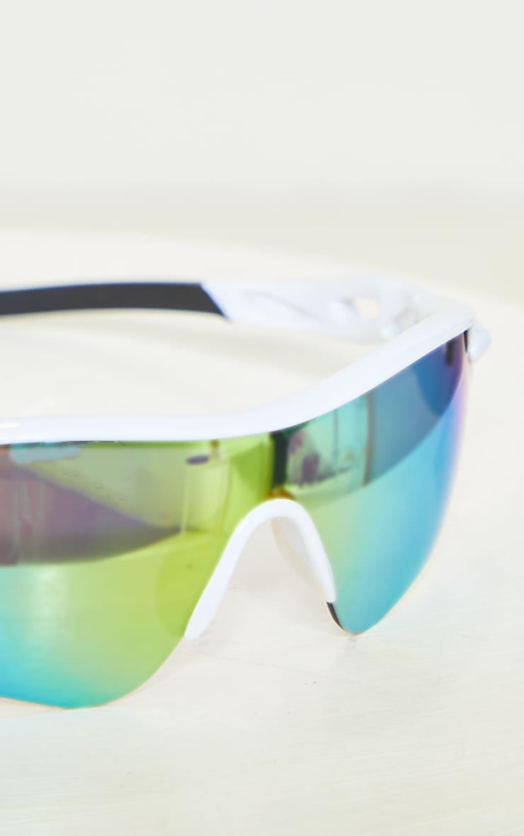 White Cut Out Sporty Sunglasses Product Image