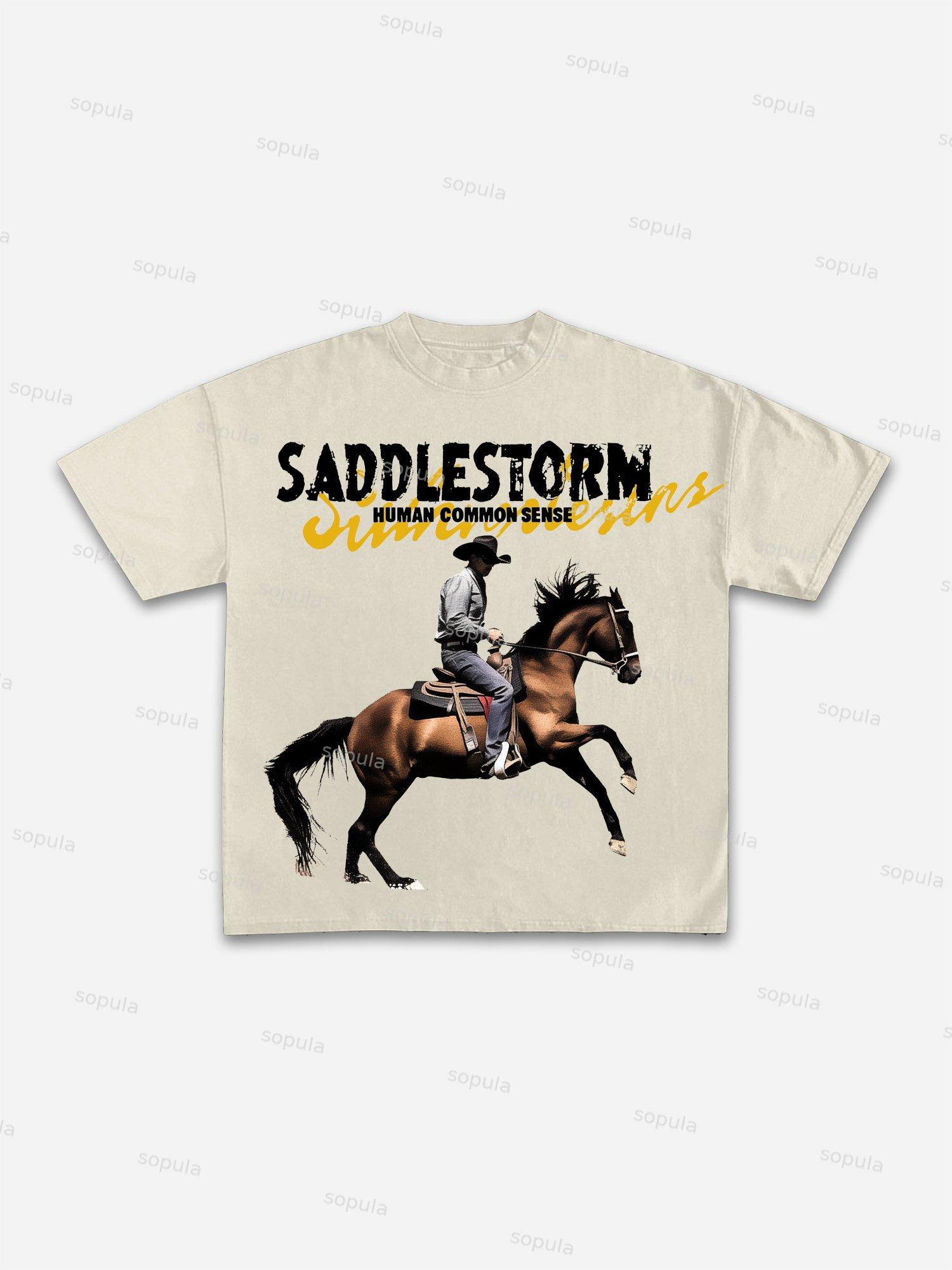 Saddle Storm Rodeo Graphic Cotton T-shirt Product Image