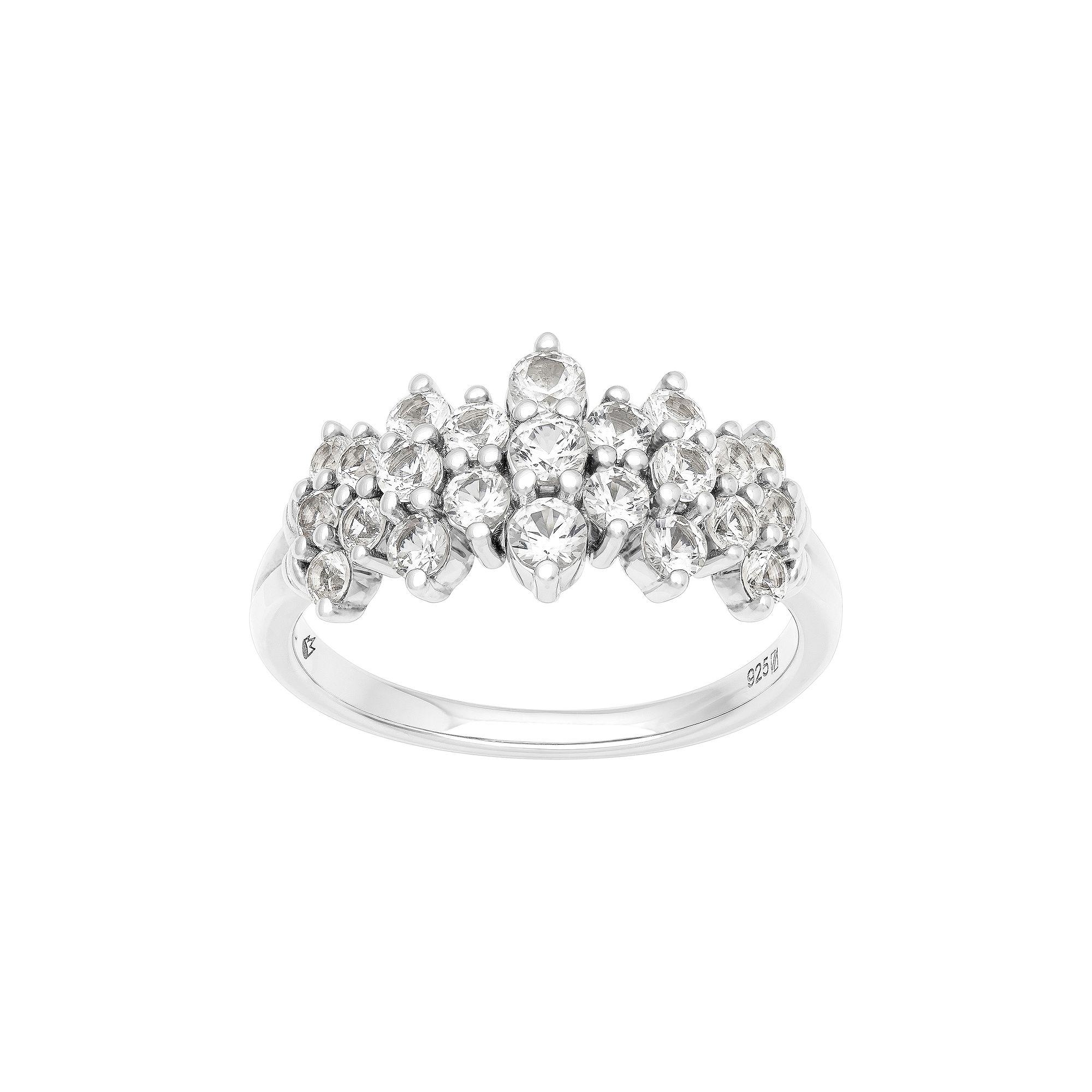 Love Always Sterling Silver Lab-Created White Sapphire Anniversary Band, Women's, Size: 7 Product Image