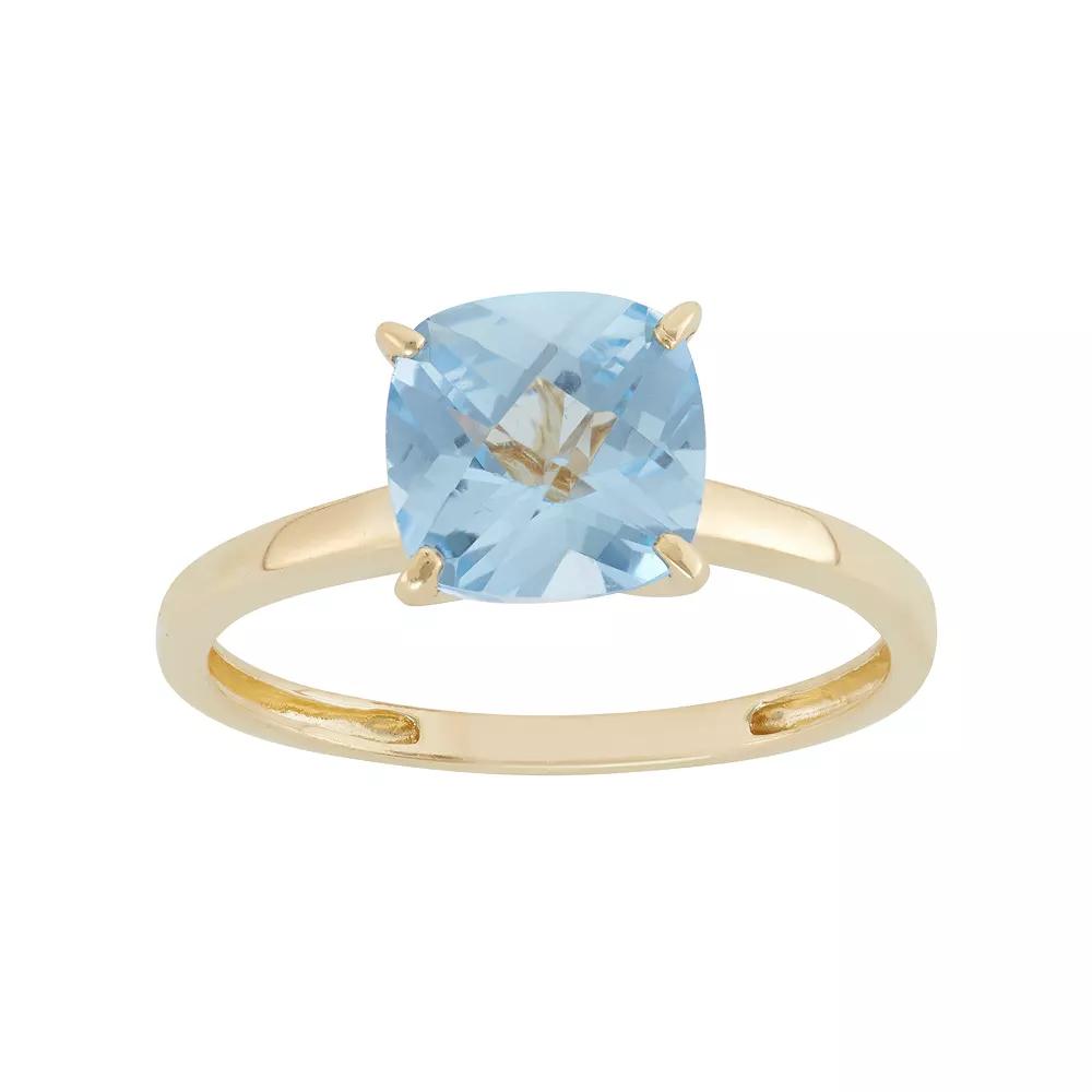 Designs by Gioelli Lab-Created Aquamarine 10k Gold Ring, Women's, Size: 8, Blue Product Image