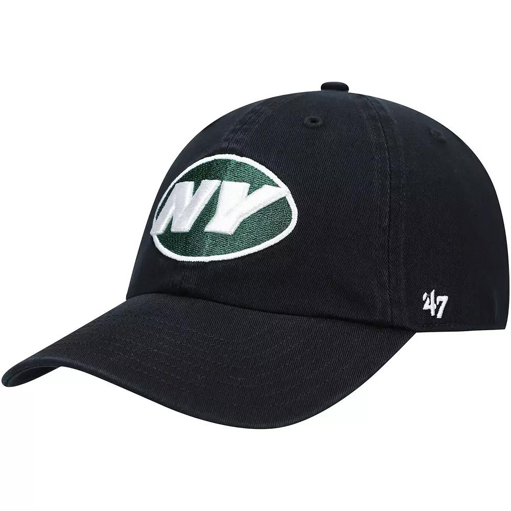 Men's '47 Black New York Jets Clean Up Alternate Adjustable Hat Product Image