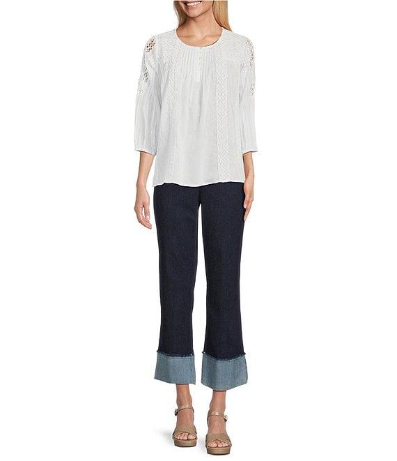 Intro Valerie Wide Cuff Pull-On Denim Pants Product Image