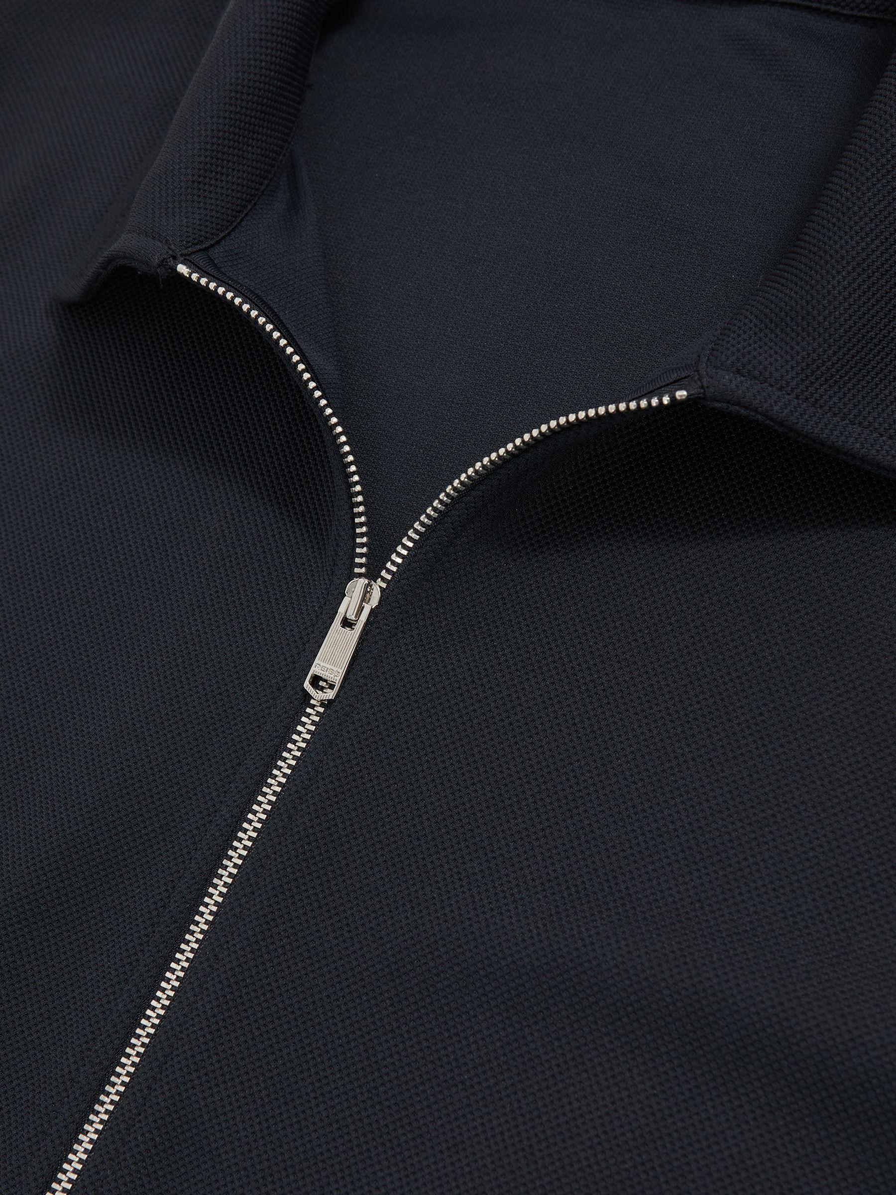 Textured Zip Through Overshirt in Navy Product Image