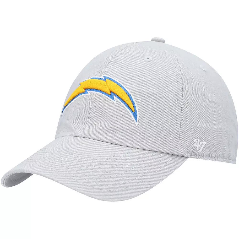Mens 47 Gray Los Angeles Chargers Clean Up Adjustable Hat Product Image