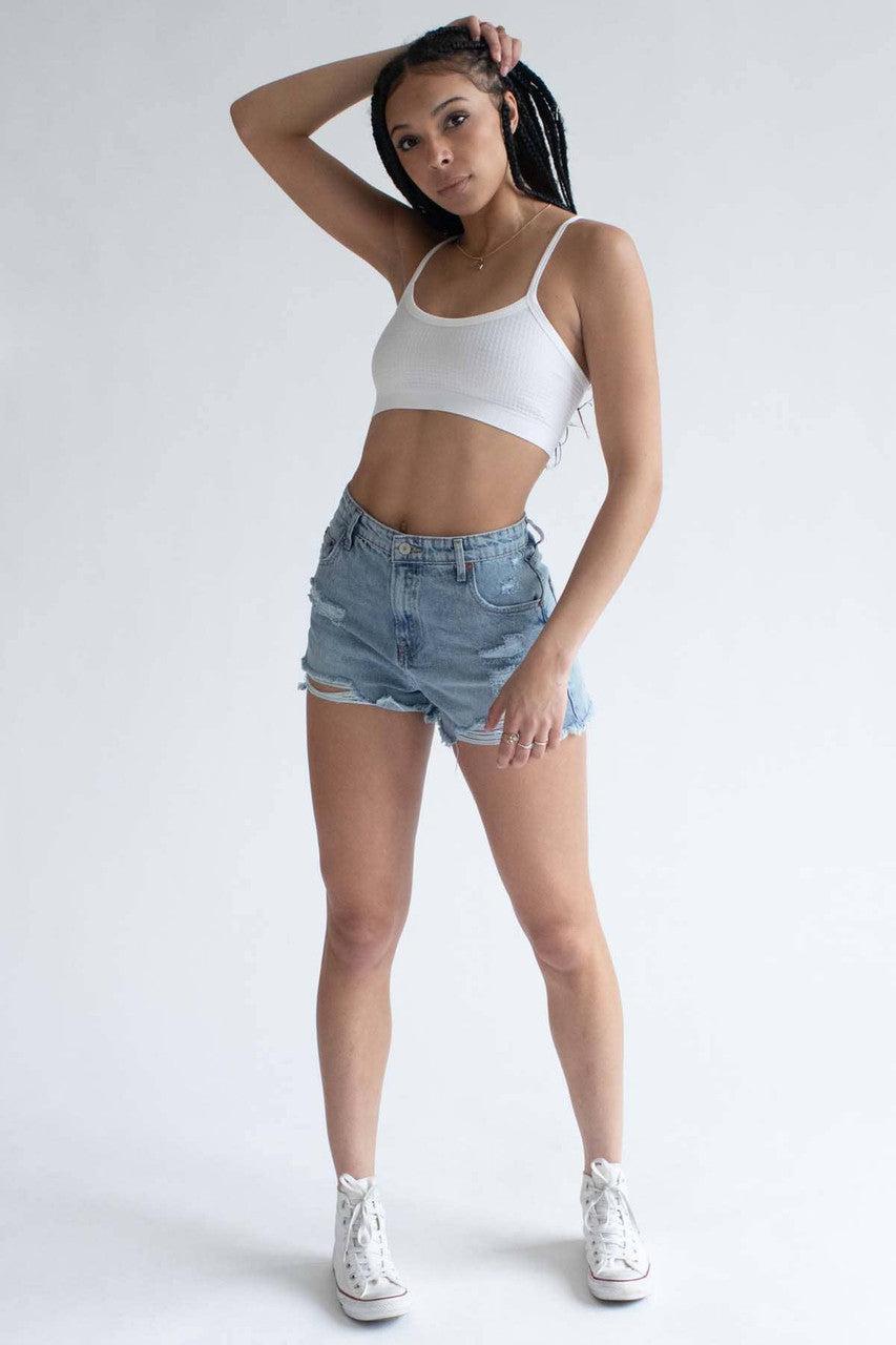 White Waffle Seamless Bralette Product Image