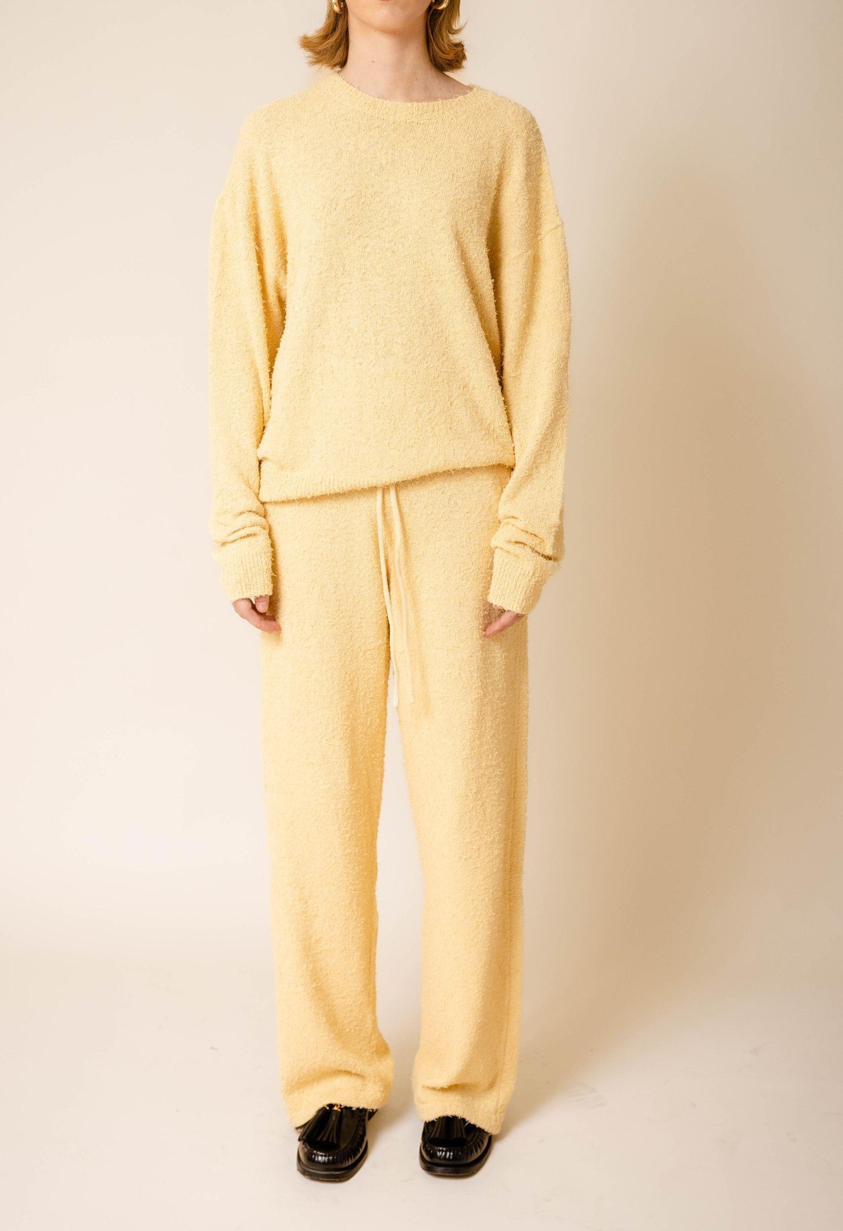 Fuzzy Drawstring Pant In Yellow Product Image