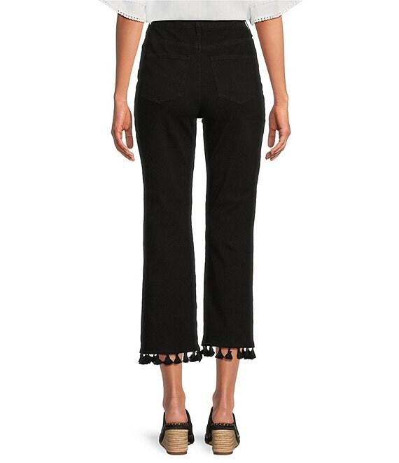 John Mark Tassel Trim Hem Crop Pants Product Image