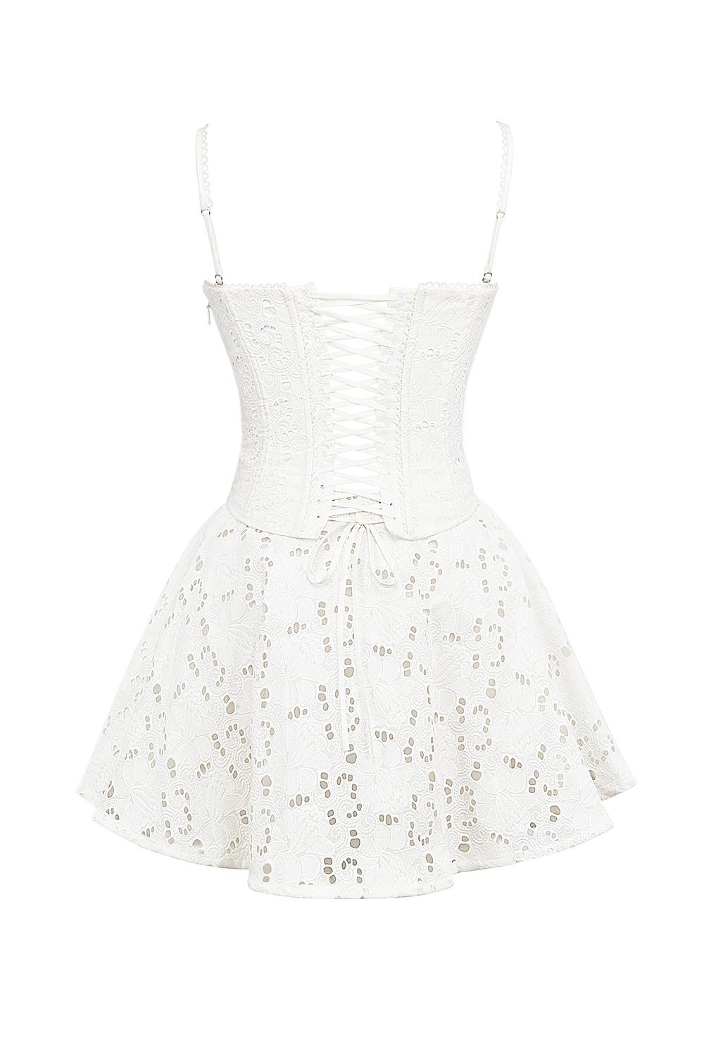 Elara  white broderie anglais mini dress Product Image