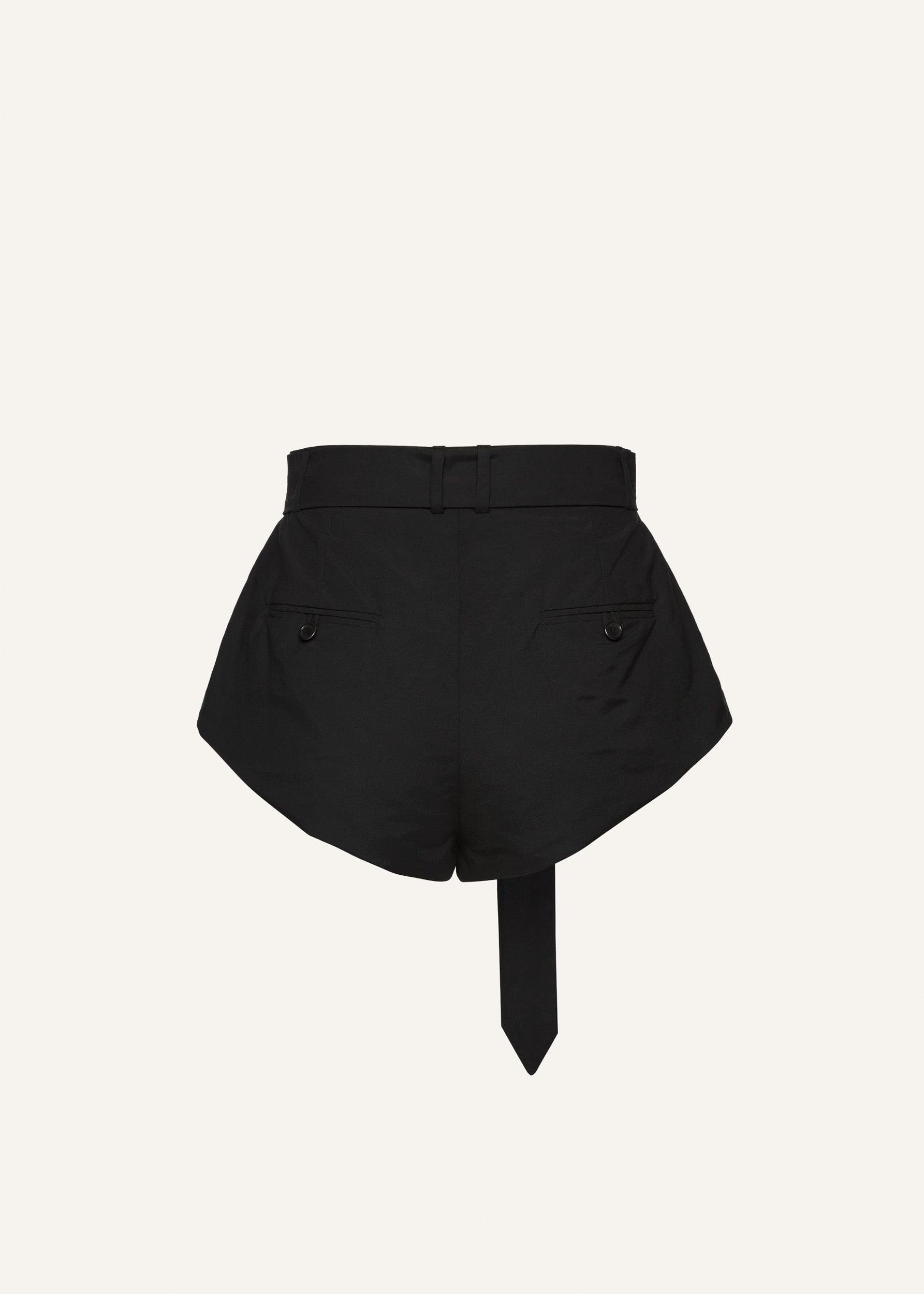 Flared cotton shorts in black Product Image
