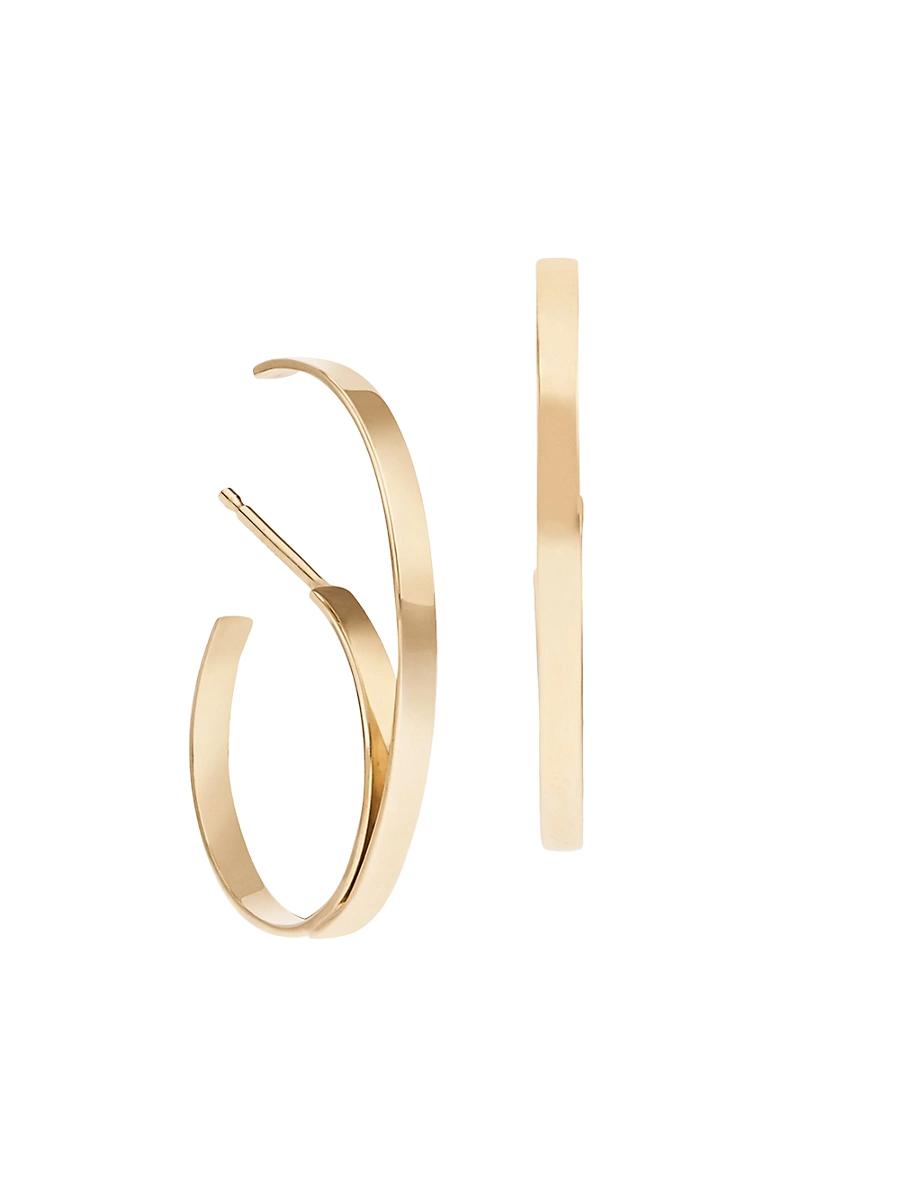 Womens 14K Yellow Gold Upward Hooked Cuff Hoops Product Image