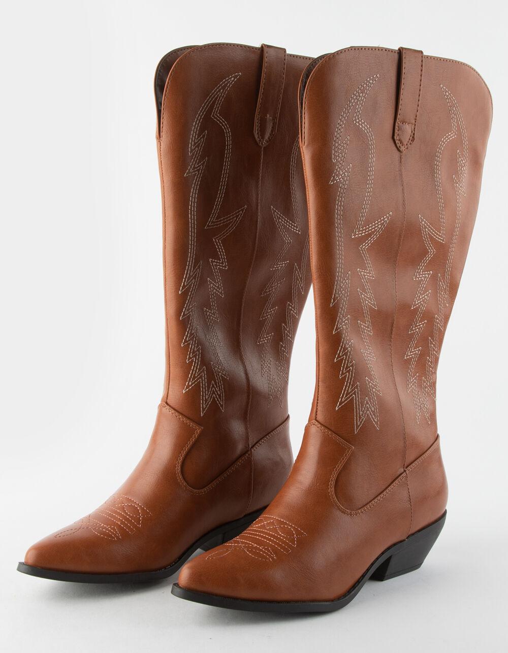 SODA Womens Cowboy Western Boots - COGNAC Product Image