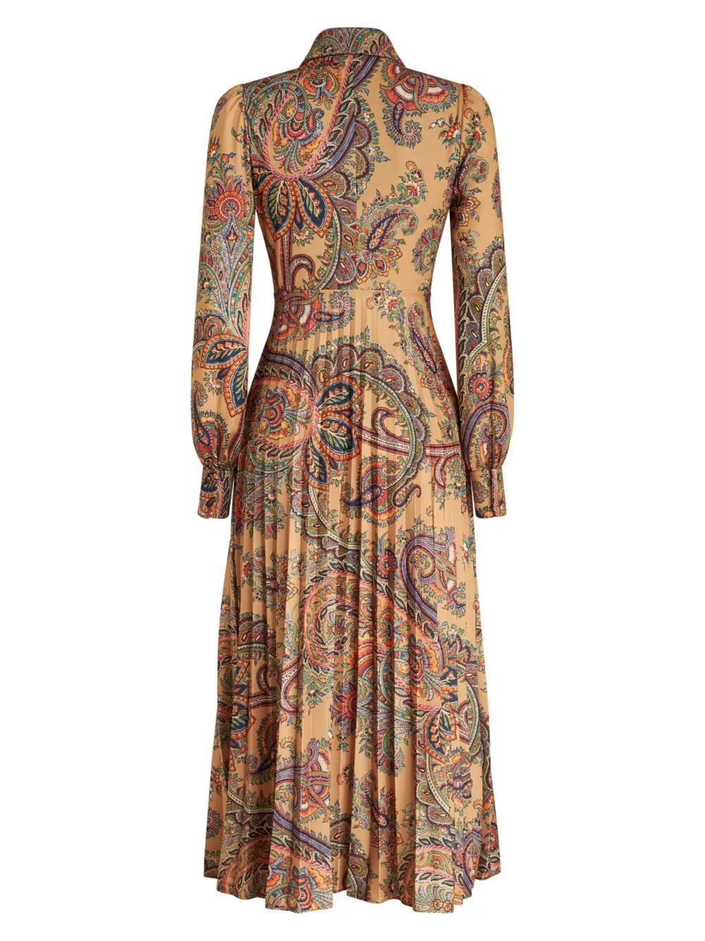 paisley-print plissé dress Product Image
