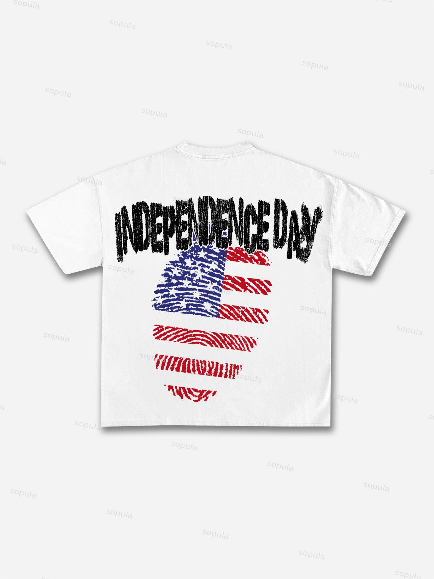 Men's Rich Street Portrait Rap Graphic Cotton T-shirt Product Image