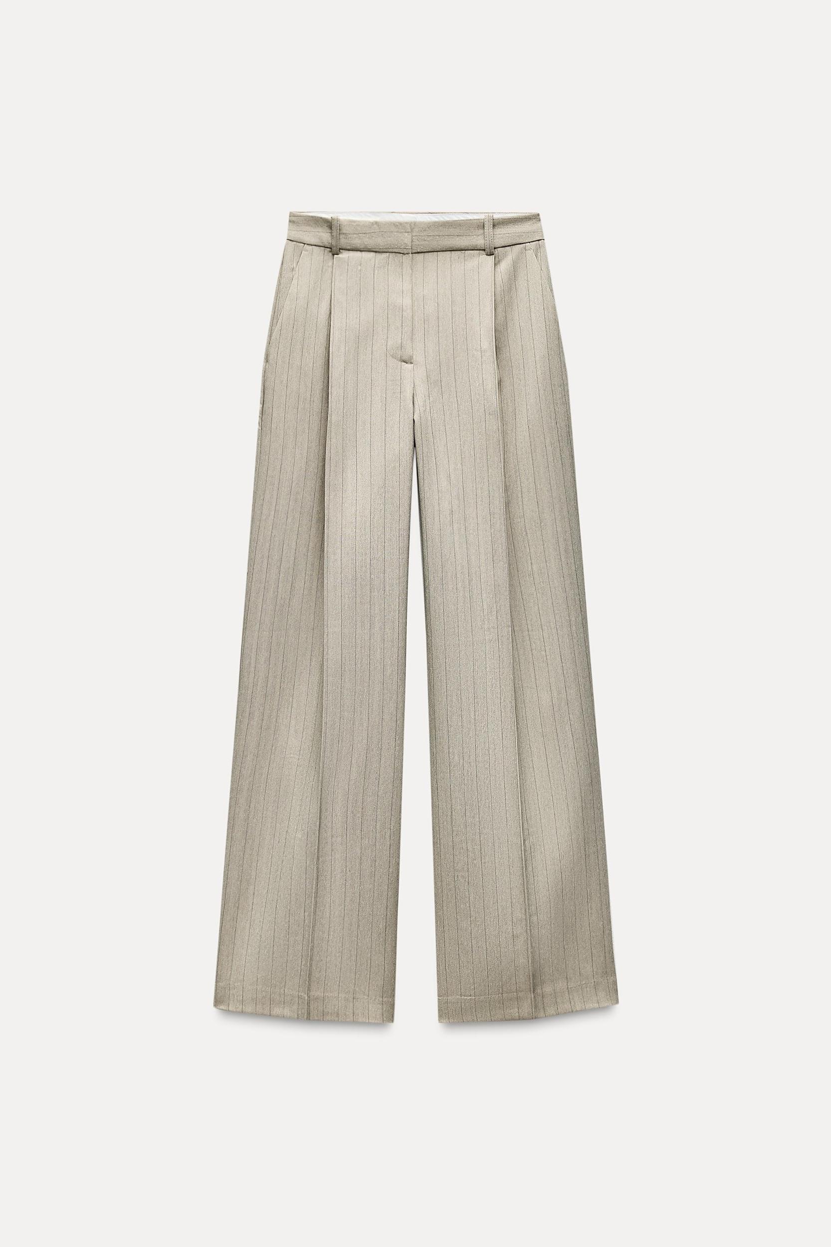 STRIPED HERRINGBONE PANTS Product Image