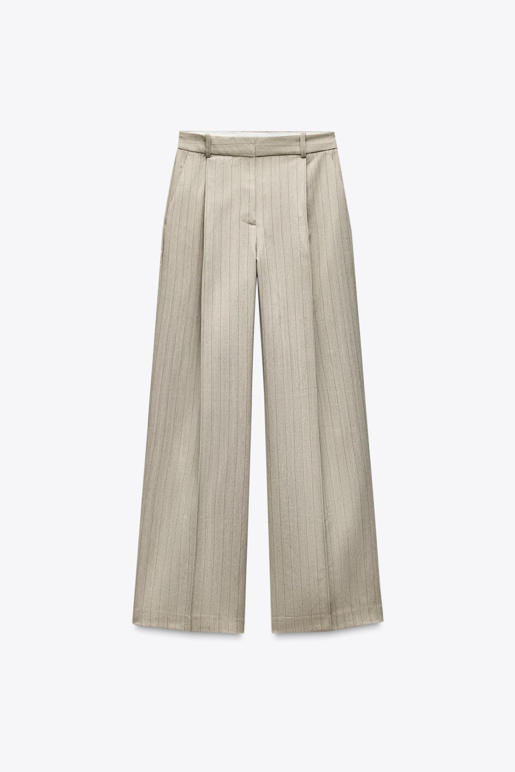 STRIPED HERRINGBONE PANTS Product Image