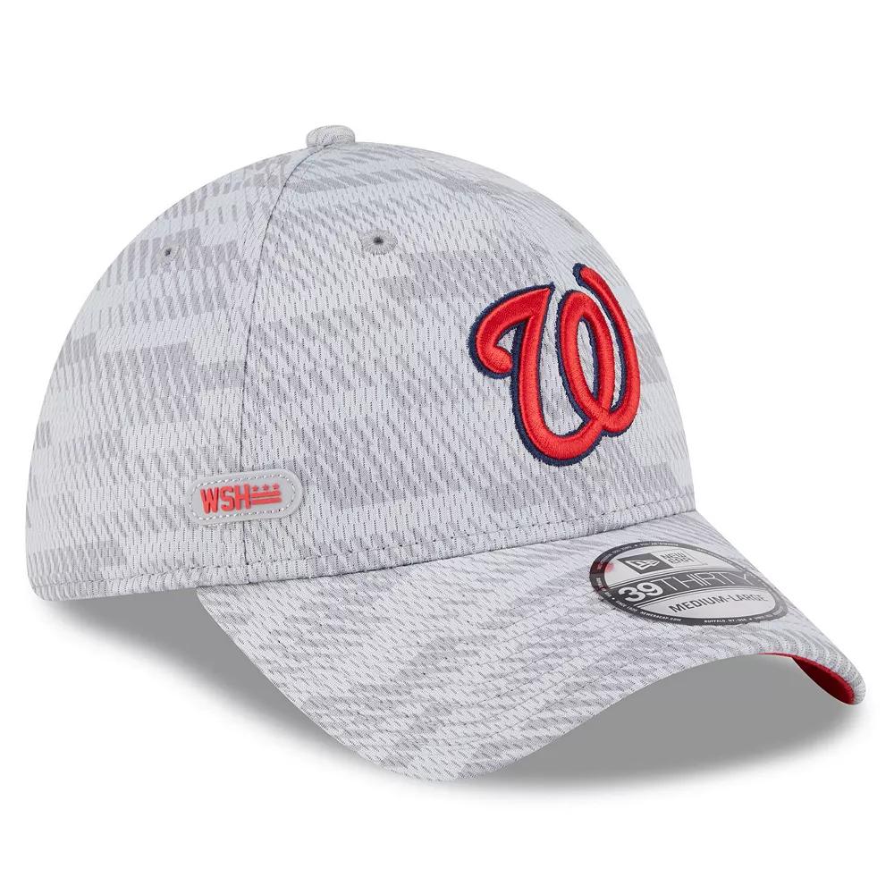 Men's New Era Gray Washington Nationals 2025 MLB Clubhouse 39THIRTY Flex Hat, Size: Small/Medium, Grey Product Image
