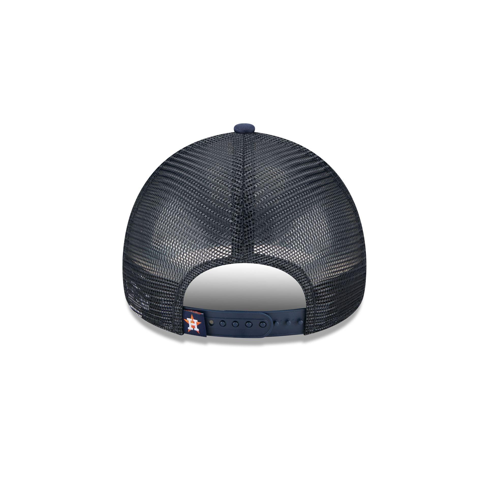 Houston Astros Distressed 9FORTY A-Frame Trucker Hat Male Product Image