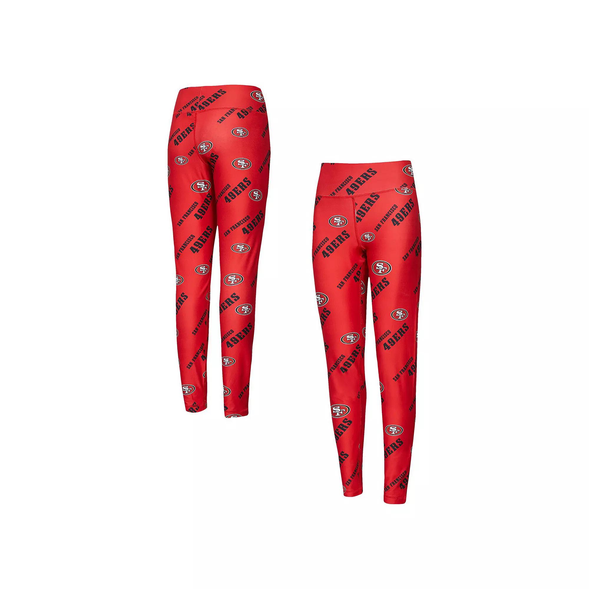 Women's Concepts Sport Scarlet San Francisco 49ers Breakthrough Allover Print Knit Leggings,  Product Image