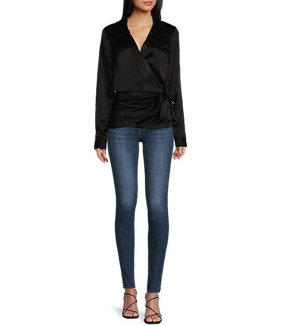 Guess Karley Long Sleeve Tie Side Wrap Top Product Image