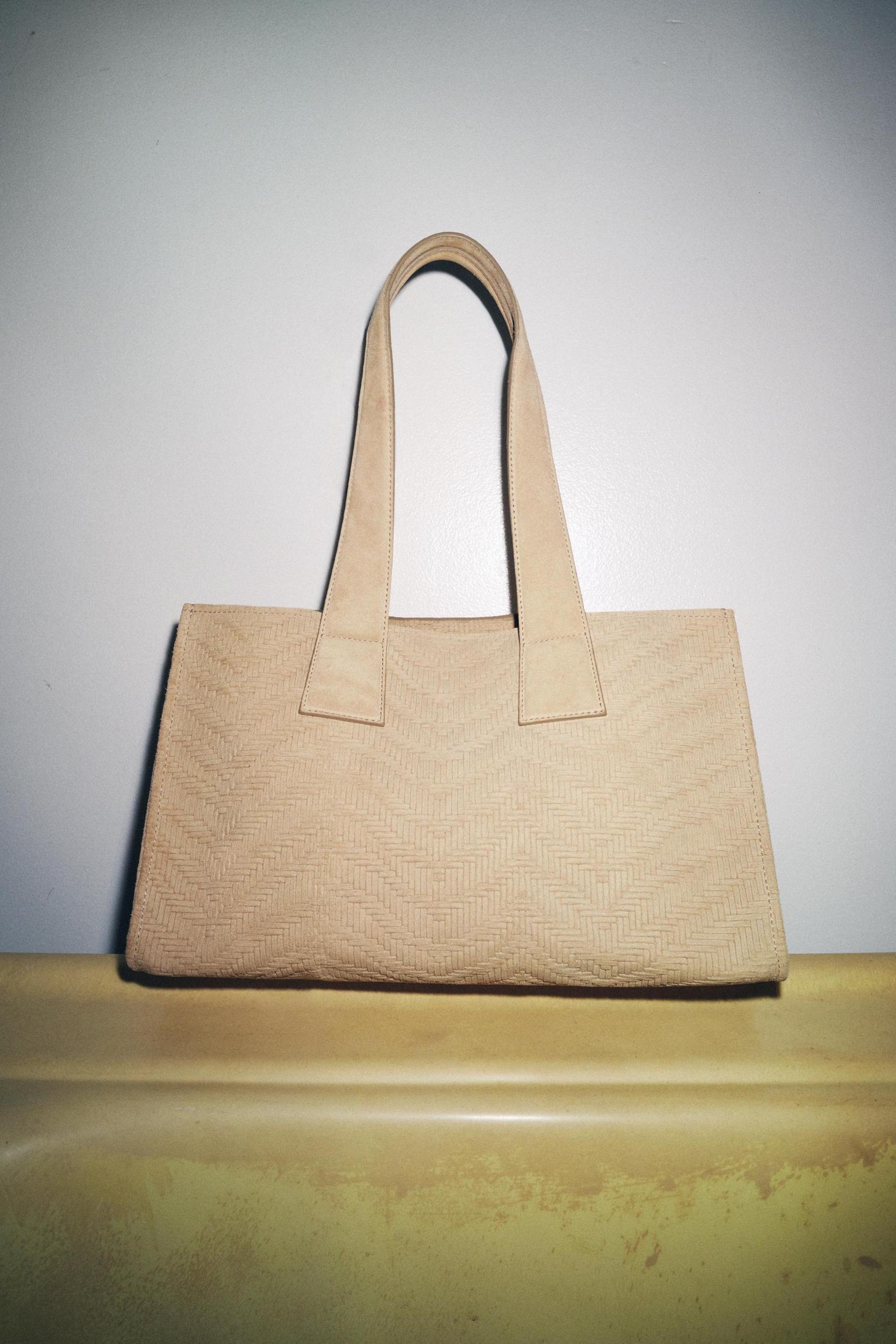 BRAIDED SPLIT LEATHER SHOPPER BAG Product Image