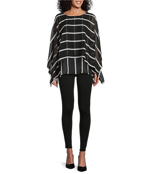 Slim Factor by Investments Elbow Sleeve Crew Neck Double Layer Top Product Image