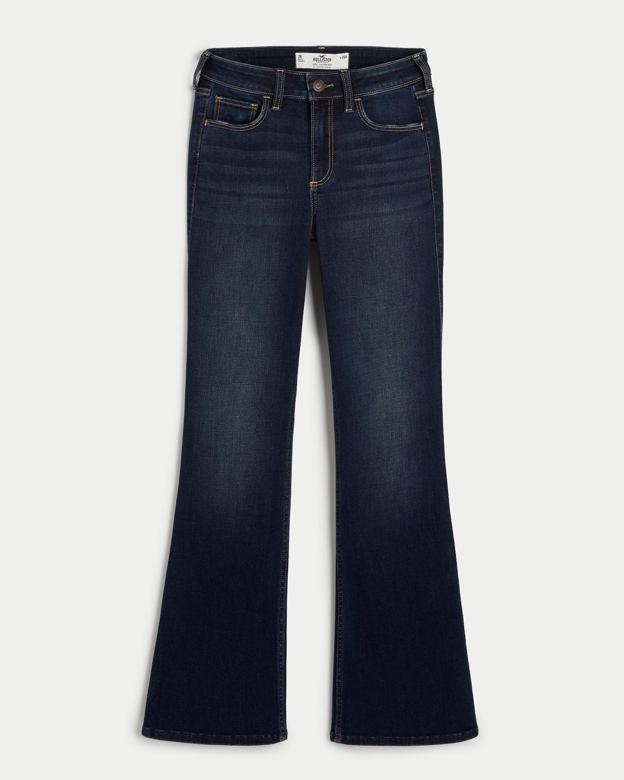 Curvy Mid-Rise Dark Wash Boot Jeans Product Image