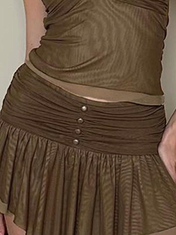 Irregular Folds Mini Skirt Product Image