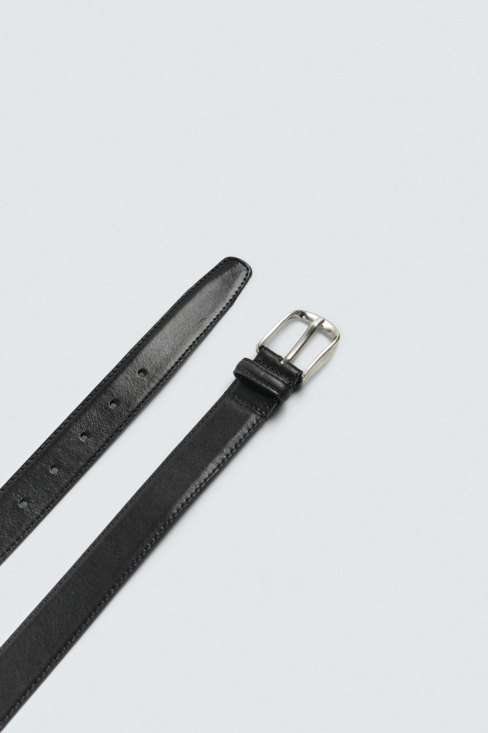 TOPSTITCHED LEATHER BELT Product Image