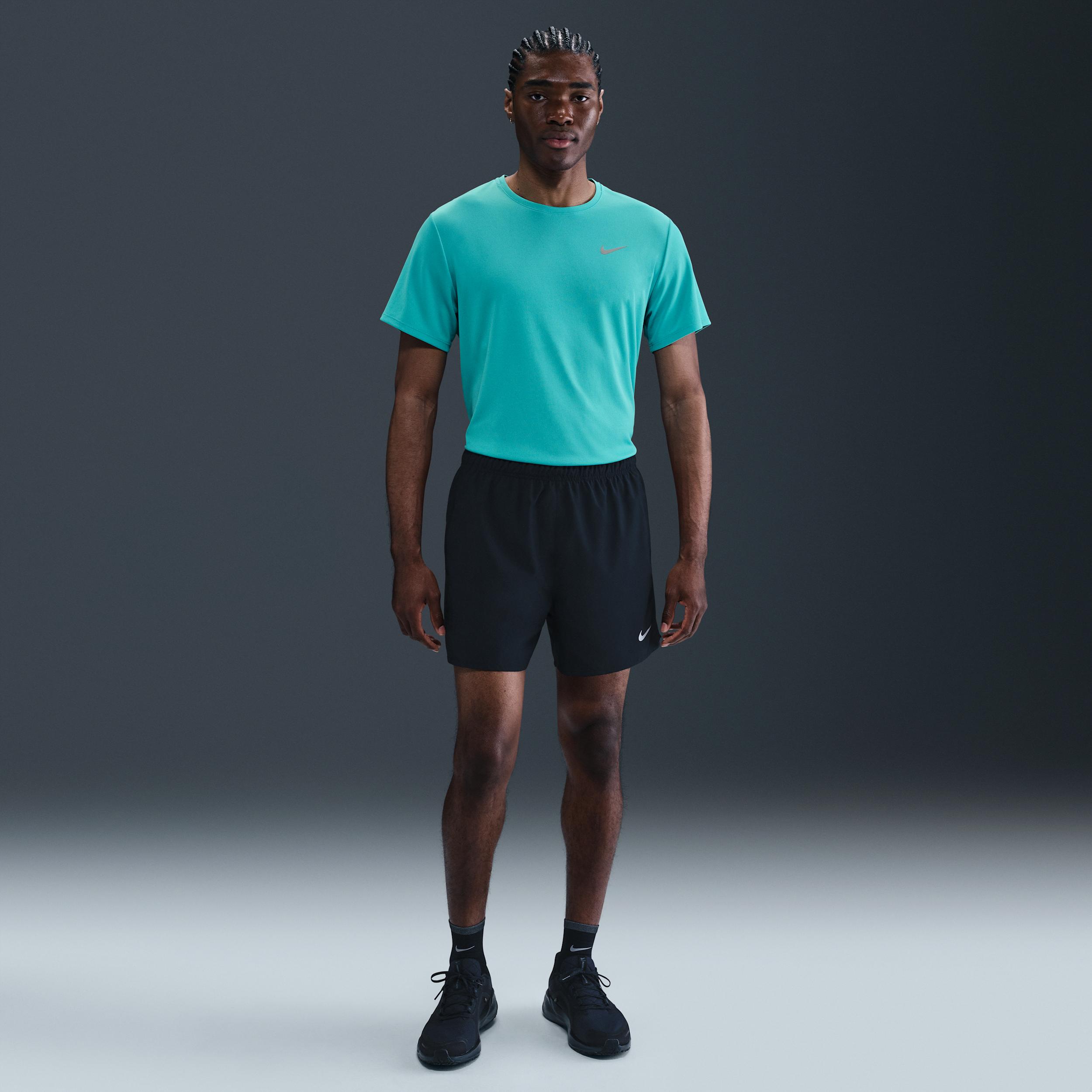 Nike Mens Miler Dri-FIT UV Short-Sleeve Running Top | DV9315-345 Product Image