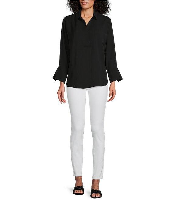 NIC + ZOE Flowing Ease Point Collar Long Sleeve Easy Top Product Image