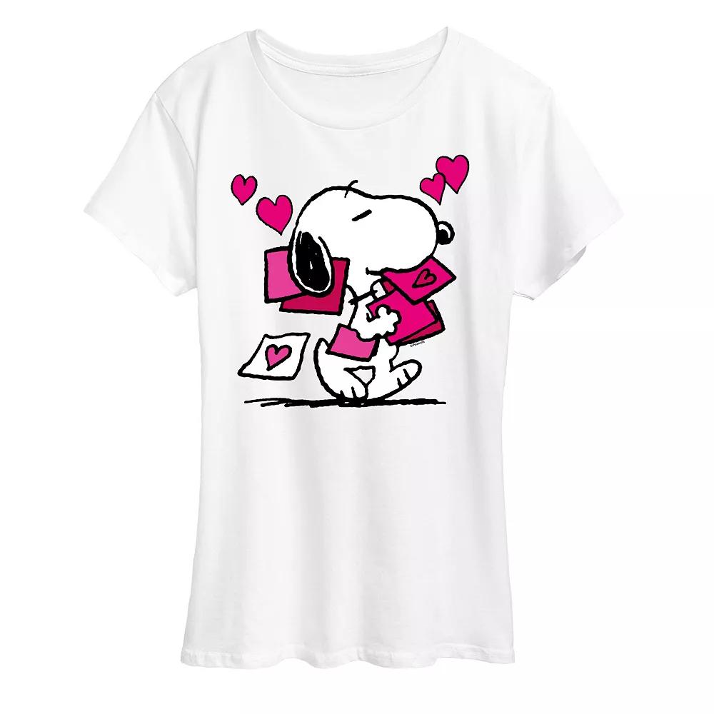 Women's Peanuts Snoopy Valentine's Cards Graphic Tee,  Product Image