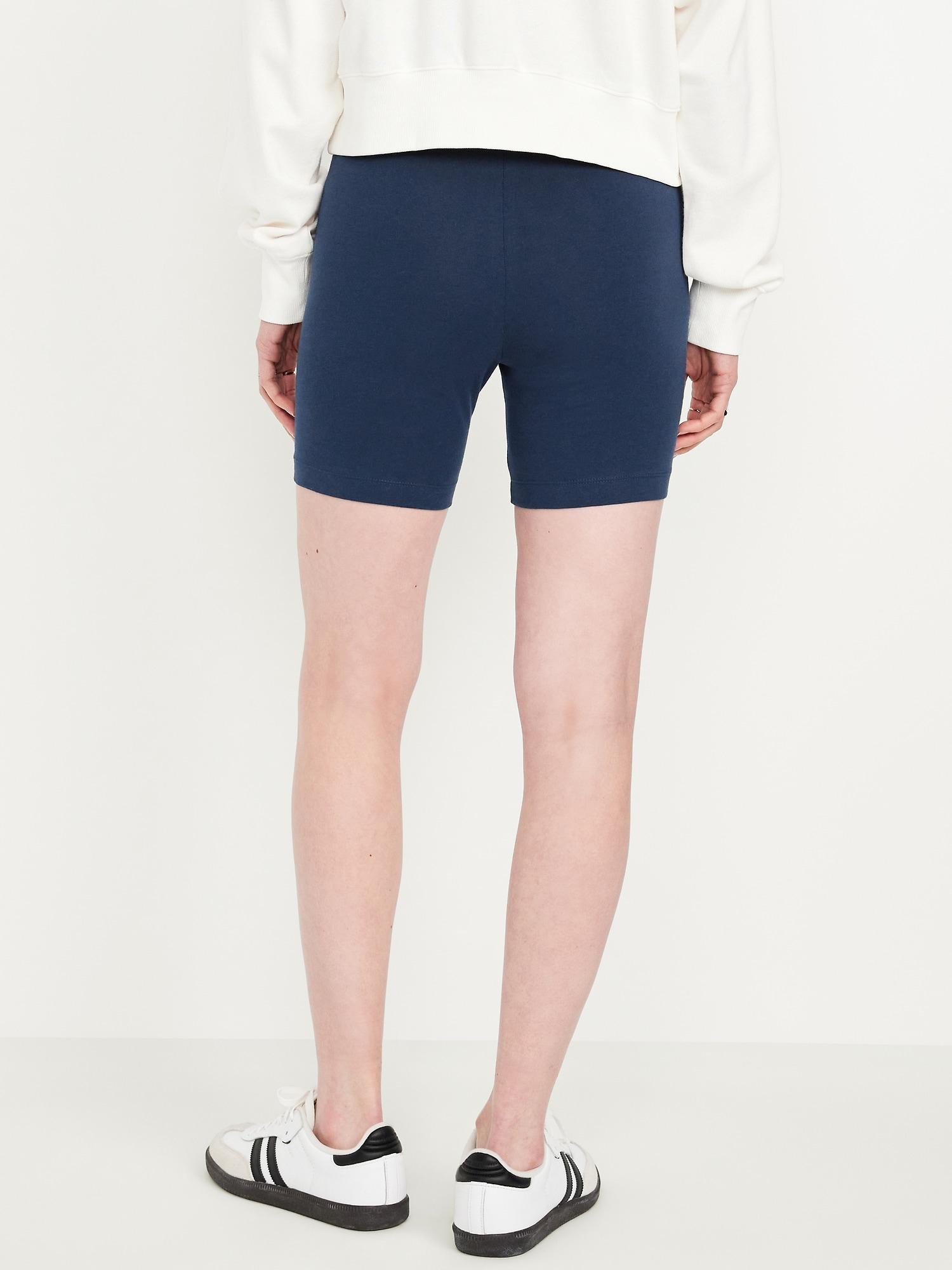 High-Waisted Jersey Biker Shorts -- 6-inch inseam Product Image