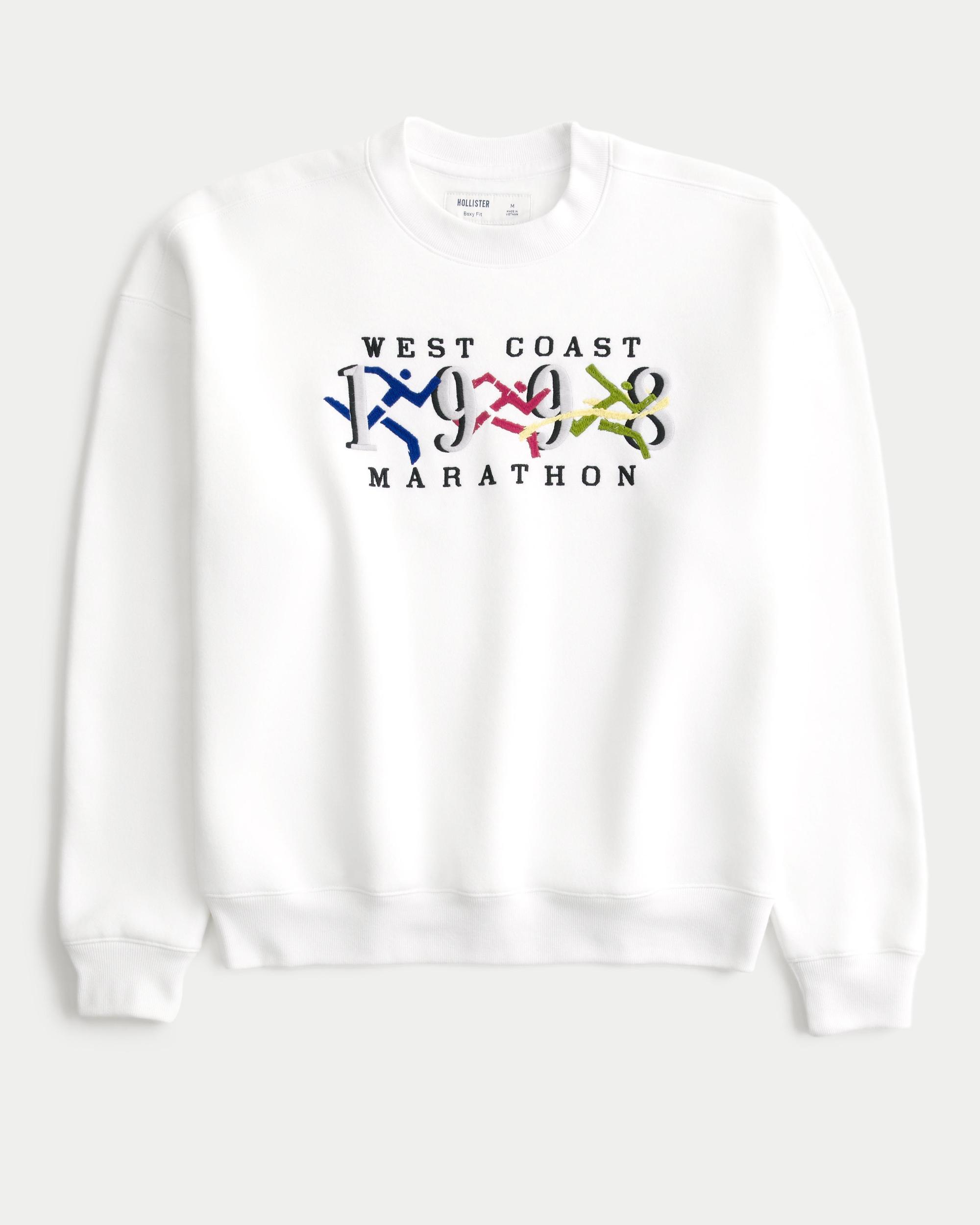 Boxy LA Finals Tennis Graphic Crew Sweatshirt Product Image