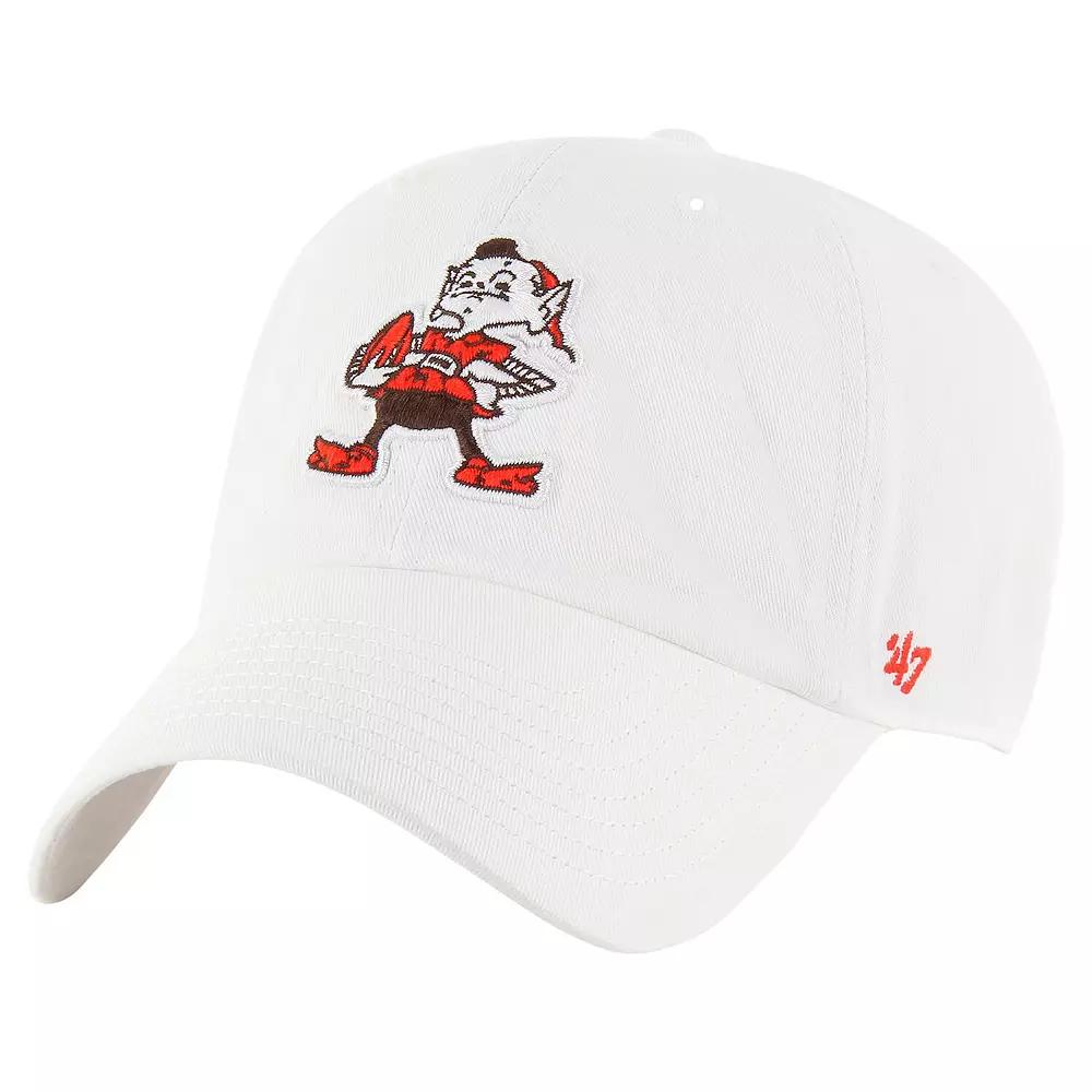 Men's '47 White Cleveland Browns Clean Up Legacy Adjustable Hat Product Image