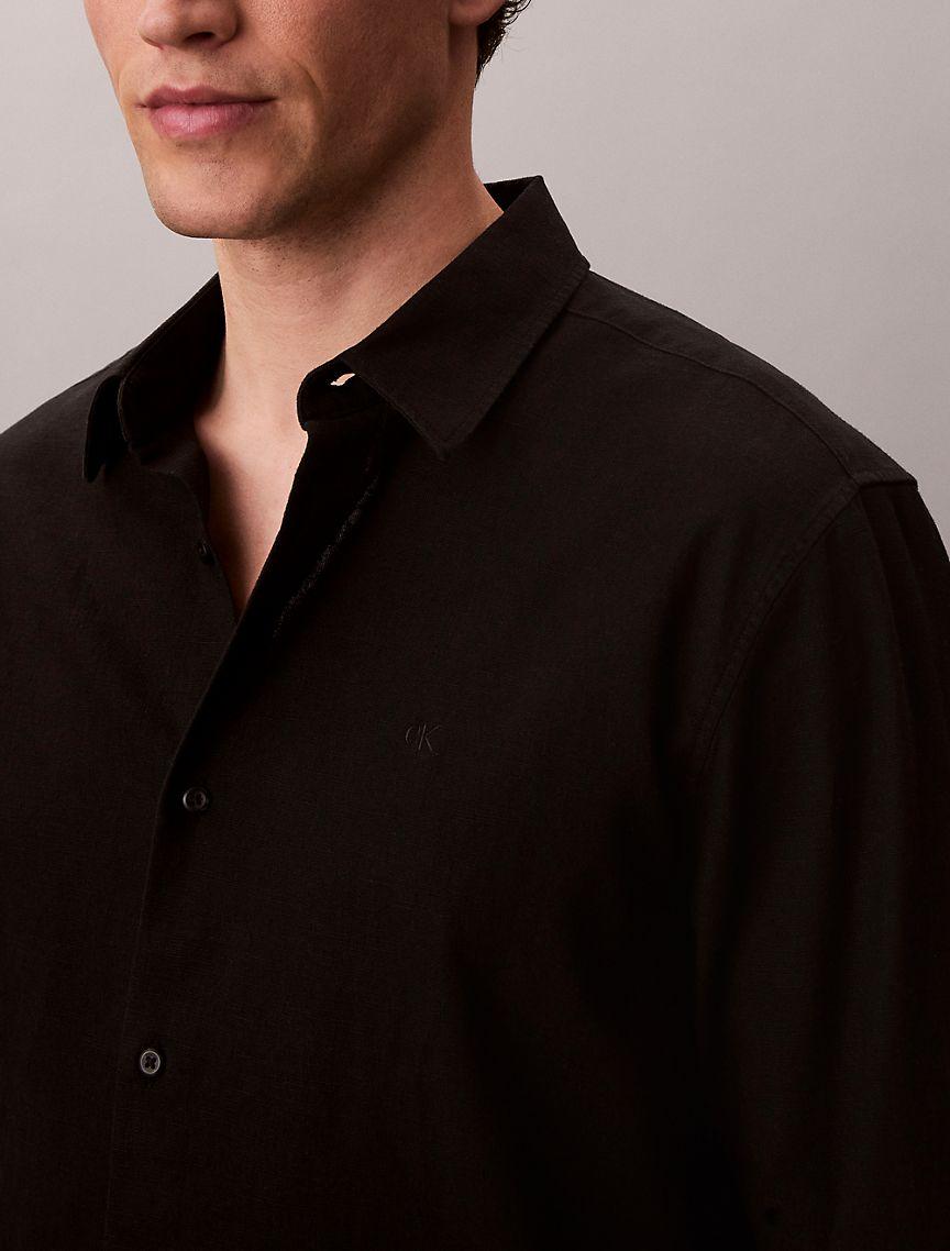 Linen Cotton Classic Button-Down Shirt Product Image