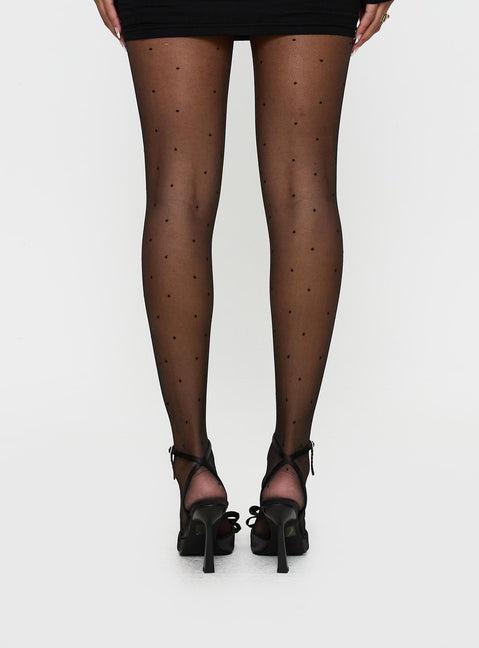 Austria Polka Dot Stockings Black Product Image