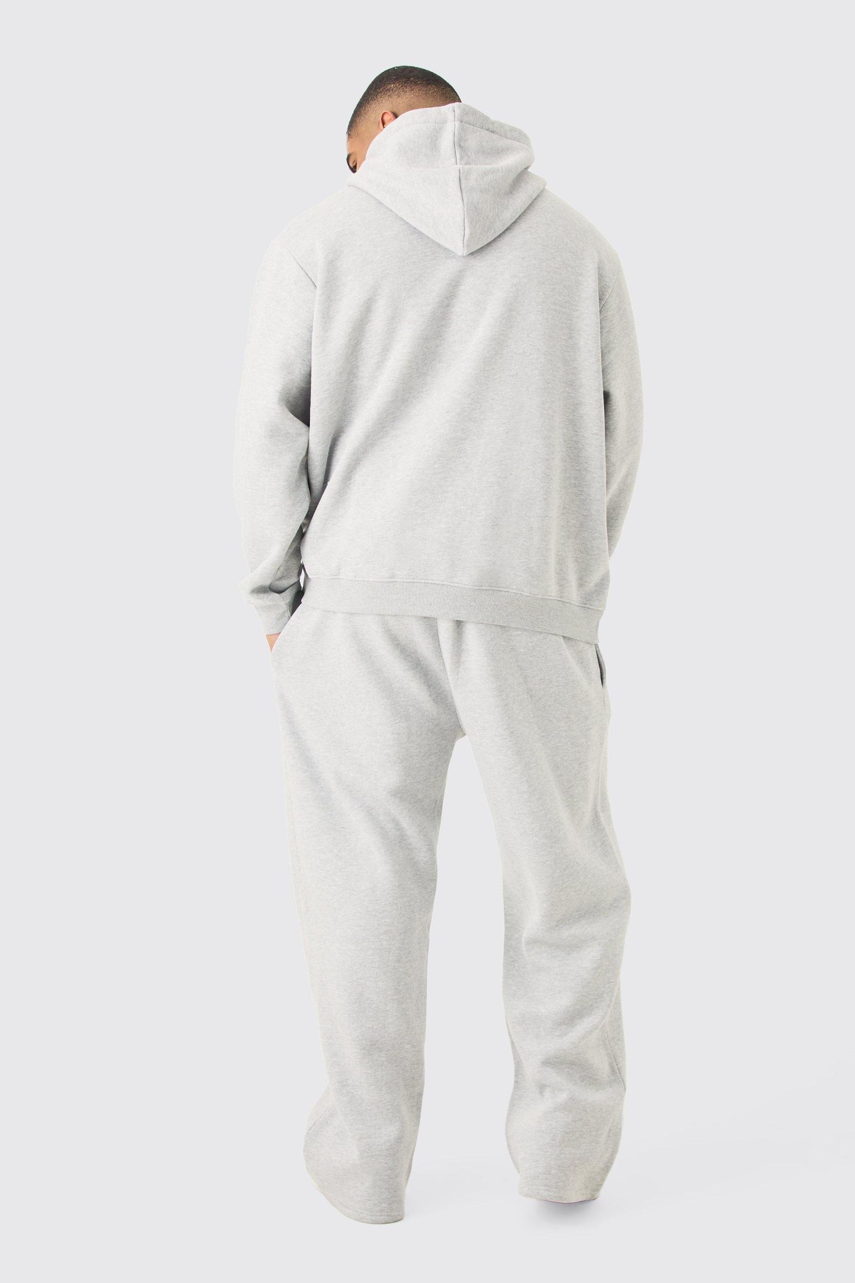 Plus Man Signature Relaxed Fit Sweatpants In Grey Marl | boohooMAN USA Product Image
