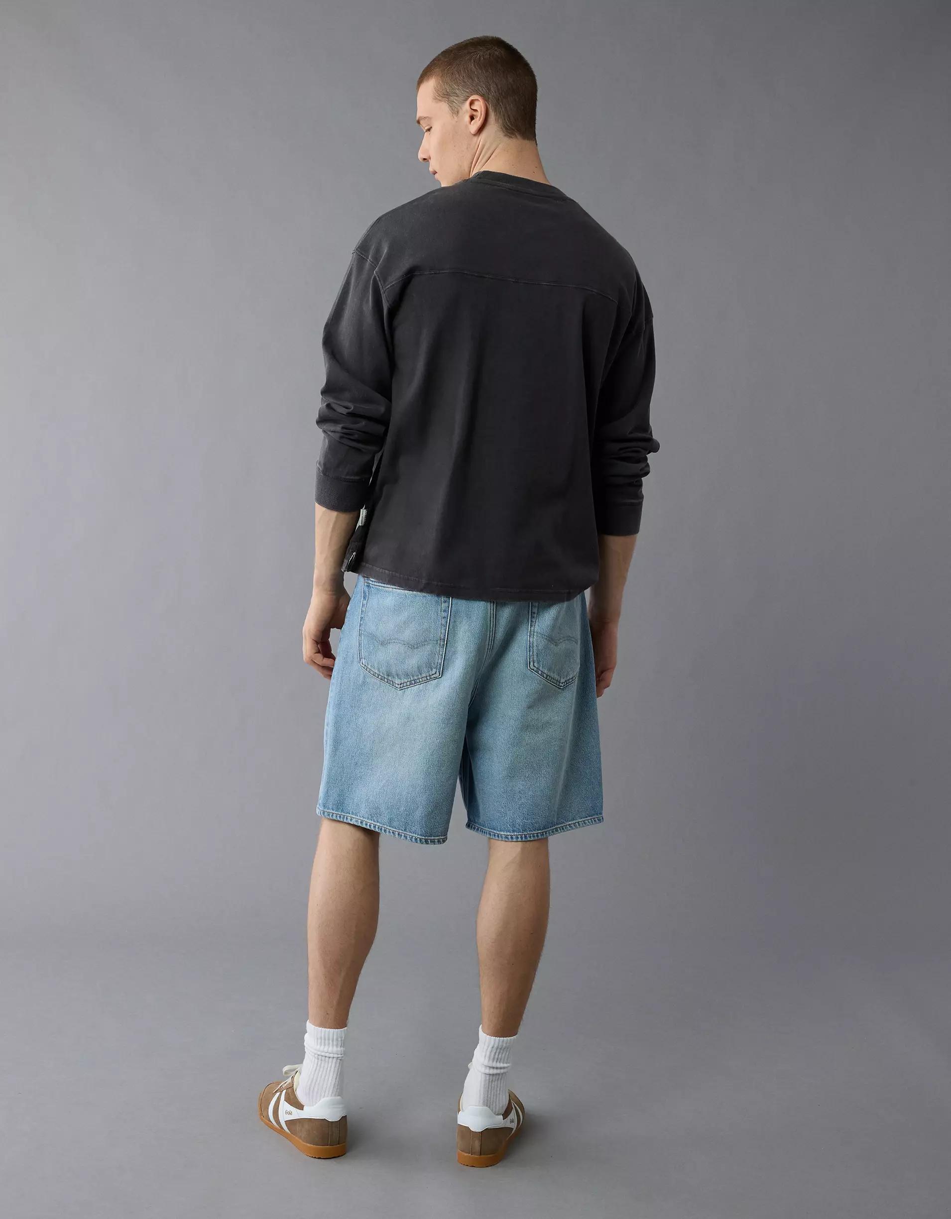 AE Long-Sleeve Boxy Sueded Jersey T-Shirt Product Image