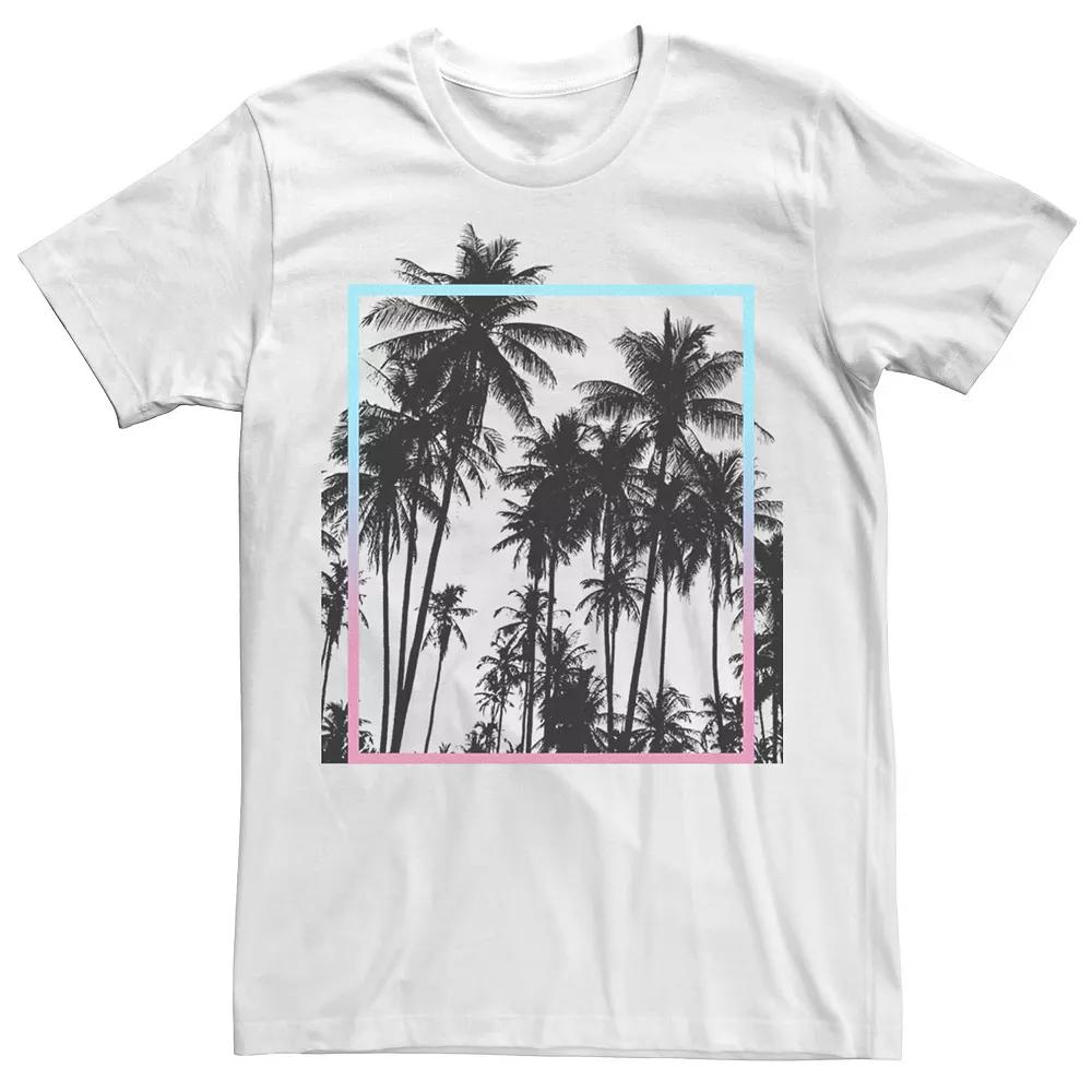 Big & Tall Paradise Palm Trees Gradient Box Design Tee, Men's,  Product Image