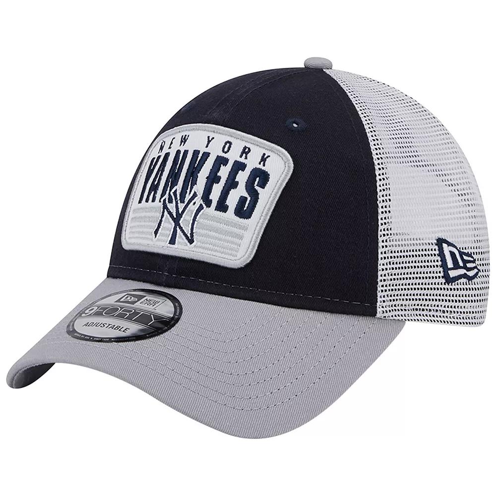 Men's New Era Navy New York Yankees Two-Tone Patch 9FORTY Snapback Hat, Blue Product Image