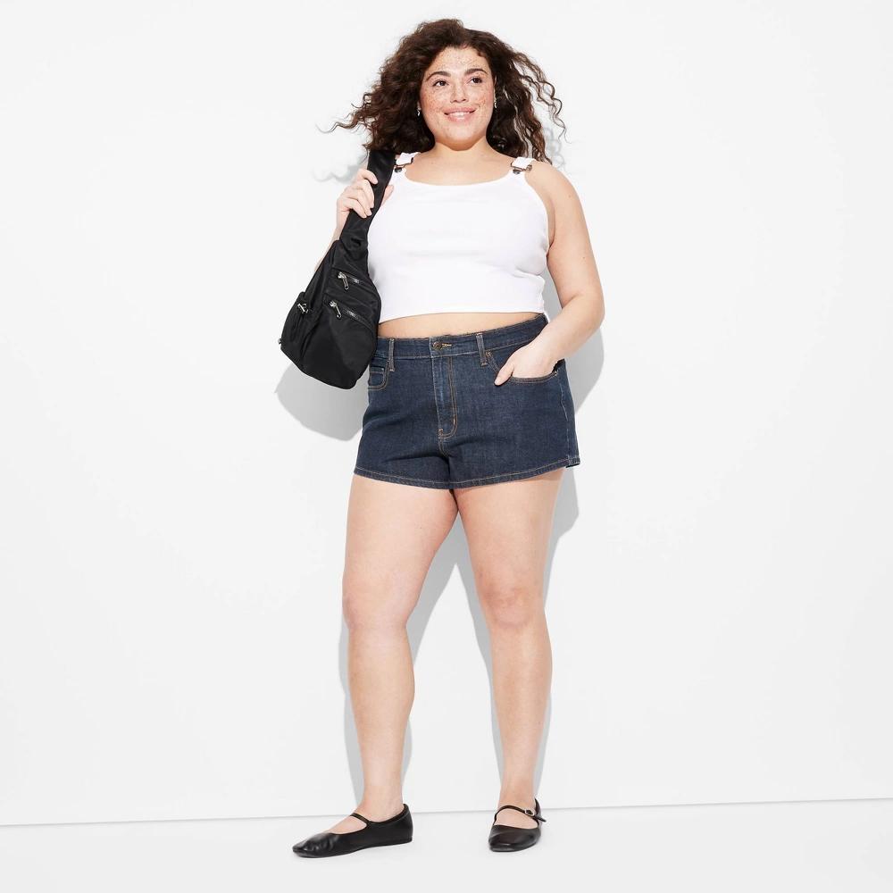 Women's High-Rise Micro Denim Shorts - Wild Fable™ 10: Cotton Blend, Recycled Materials, Midweight, Product Image