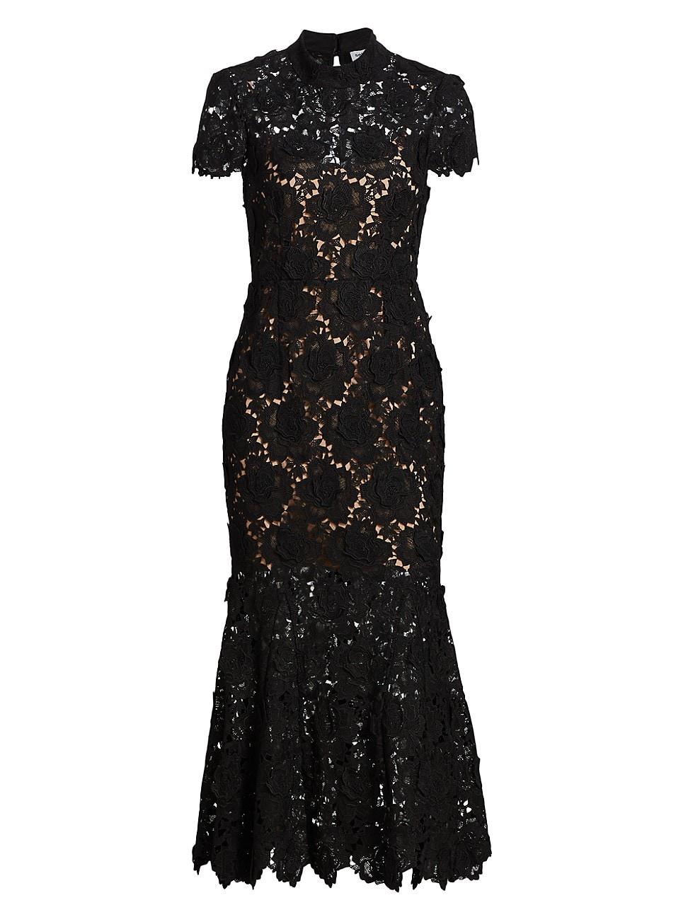 Womens Flower Lace Mermaid Midi-Dress Product Image