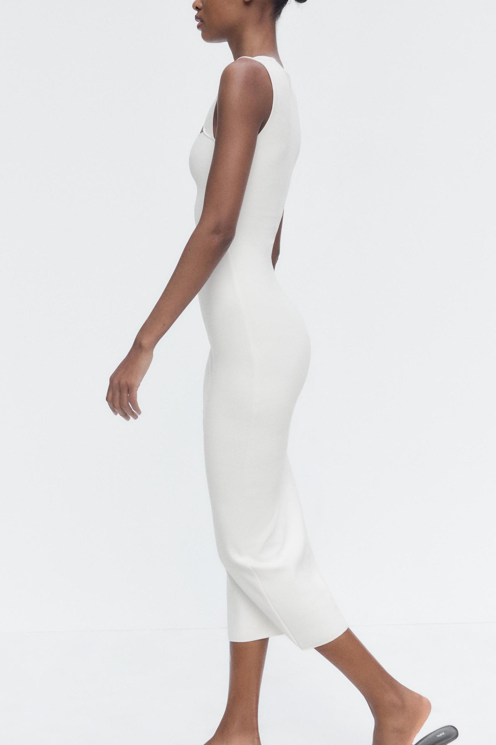 CUT OUT STRETCH MIDI DRESS Product Image