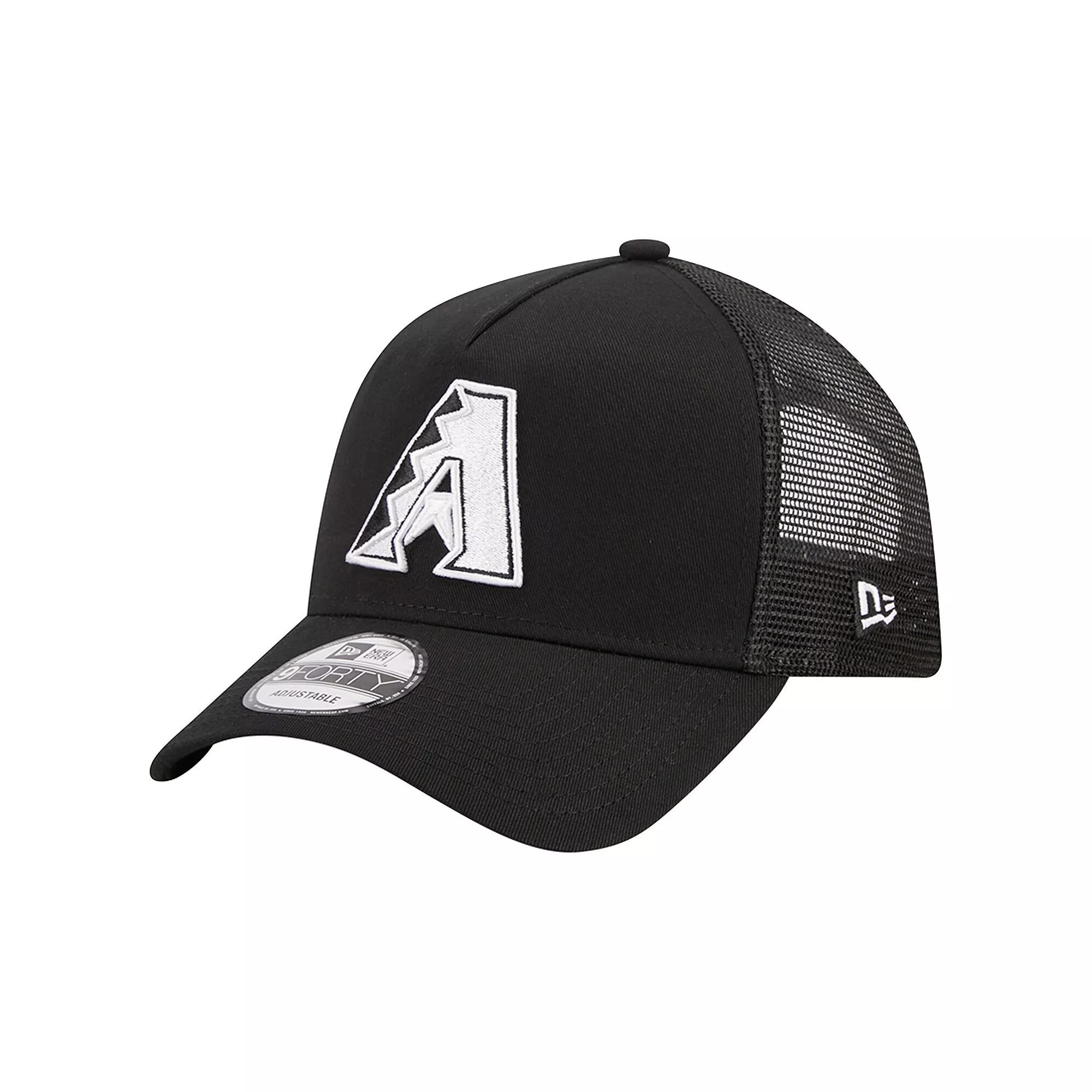 Men's New Era Black Arizona Diamondbacks A-Frame 9FORTY Trucker Adjustable Hat Product Image