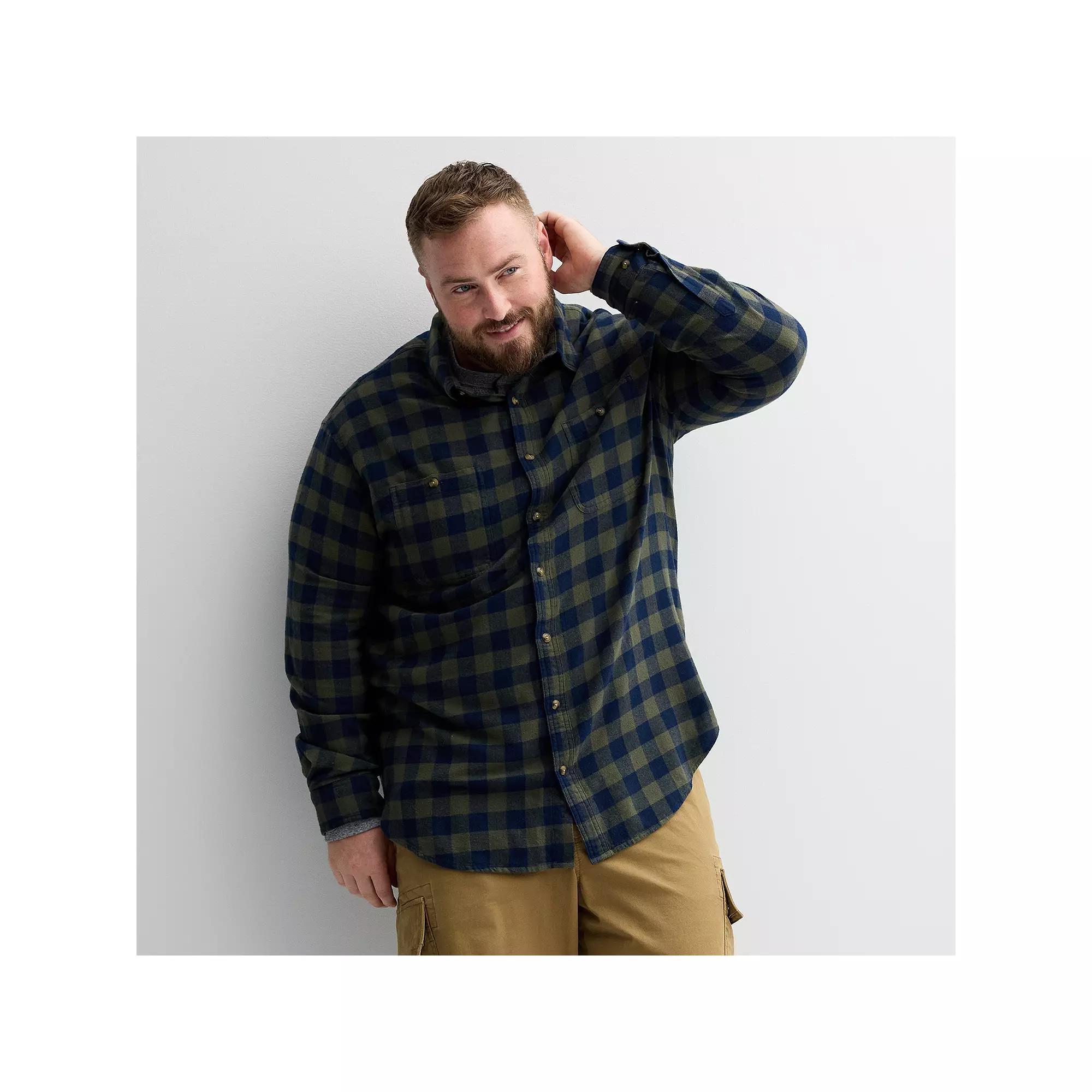 Big & Tall Sonoma Goods For Life® Long Sleeve Flannel Shirt, Men's,  Product Image