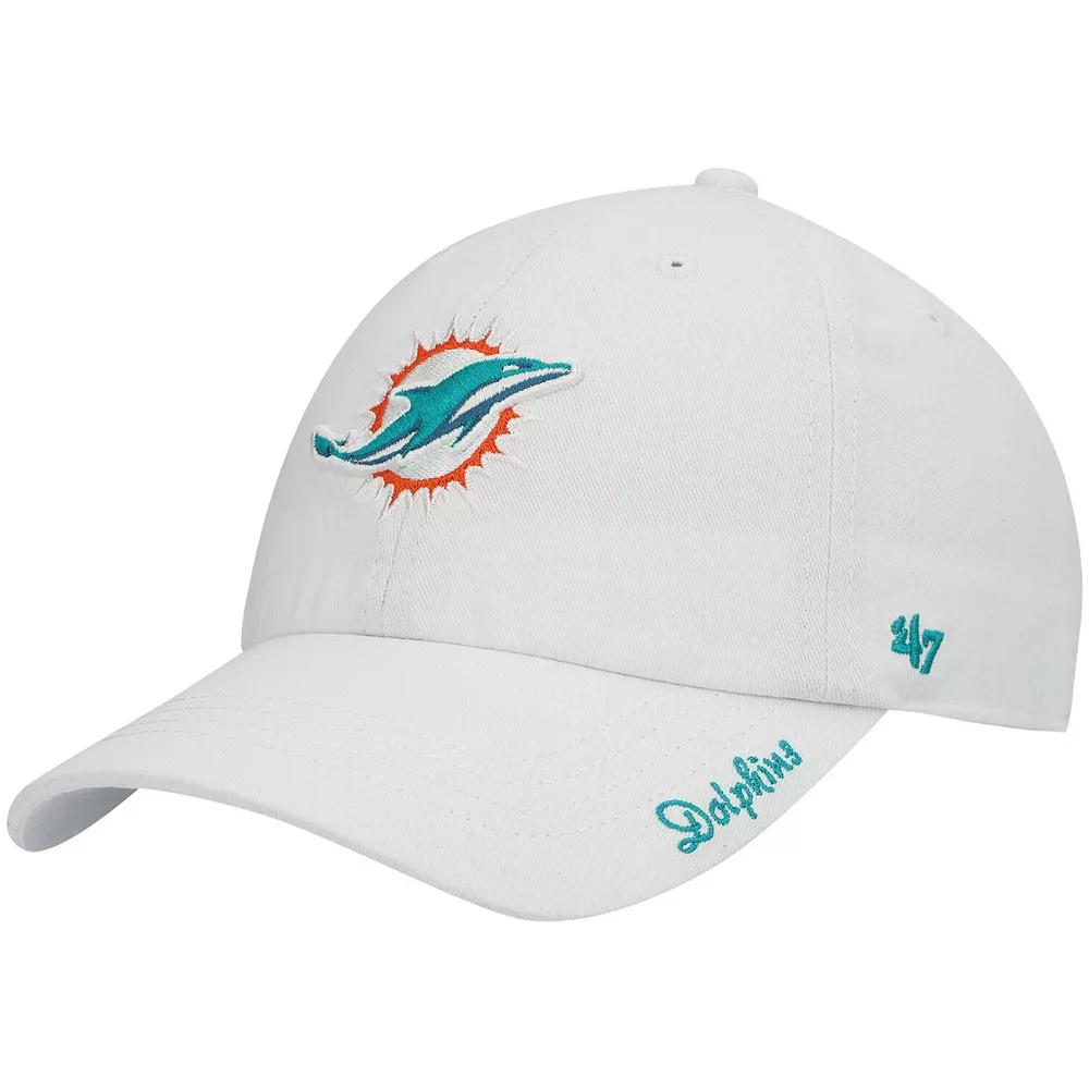 Women's '47 White Miami Dolphins Miata Clean Up Logo Adjustable Hat Product Image