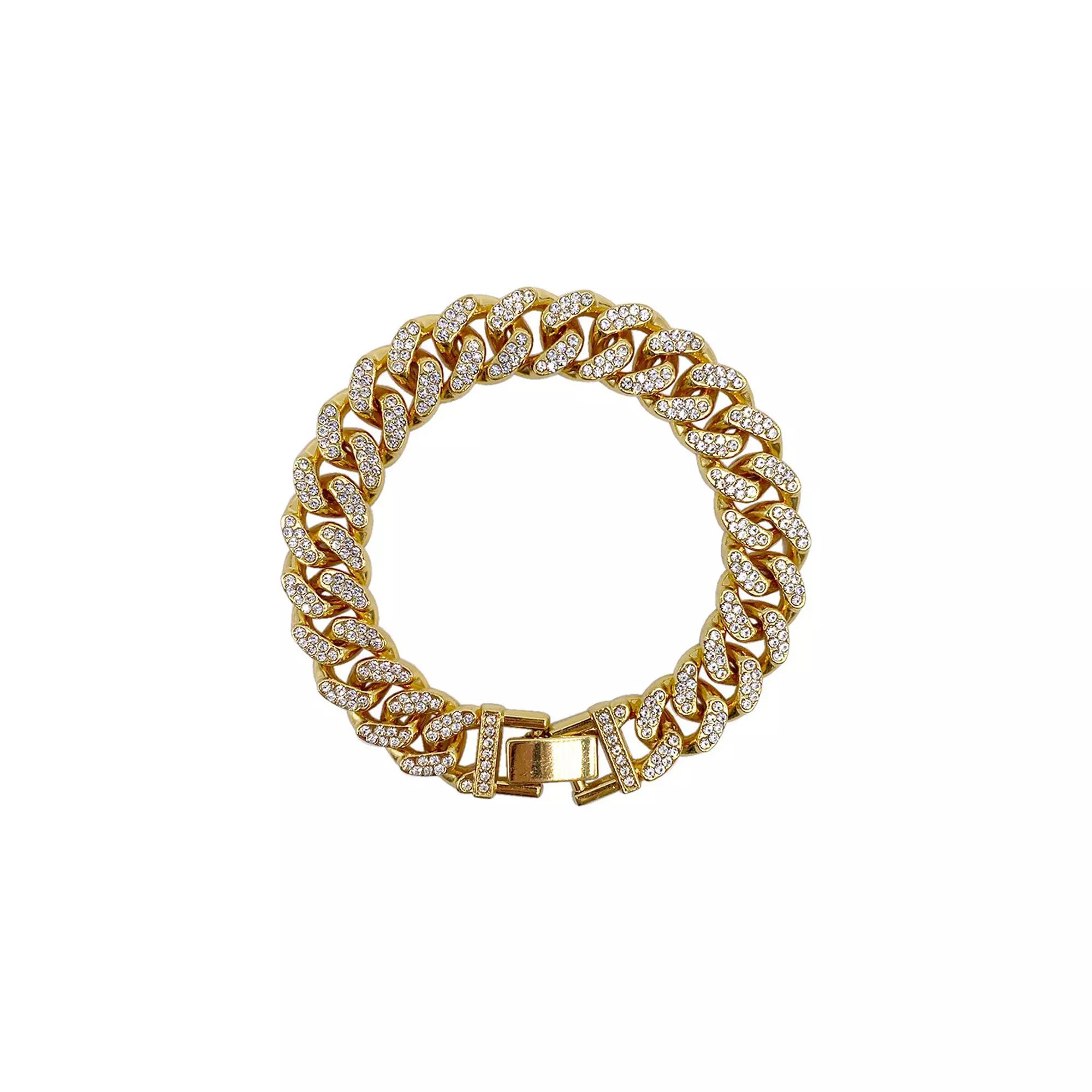 Adornia Silver Tone Cubic Zirconia Flat Curb Chain Bracelet, Women's Product Image