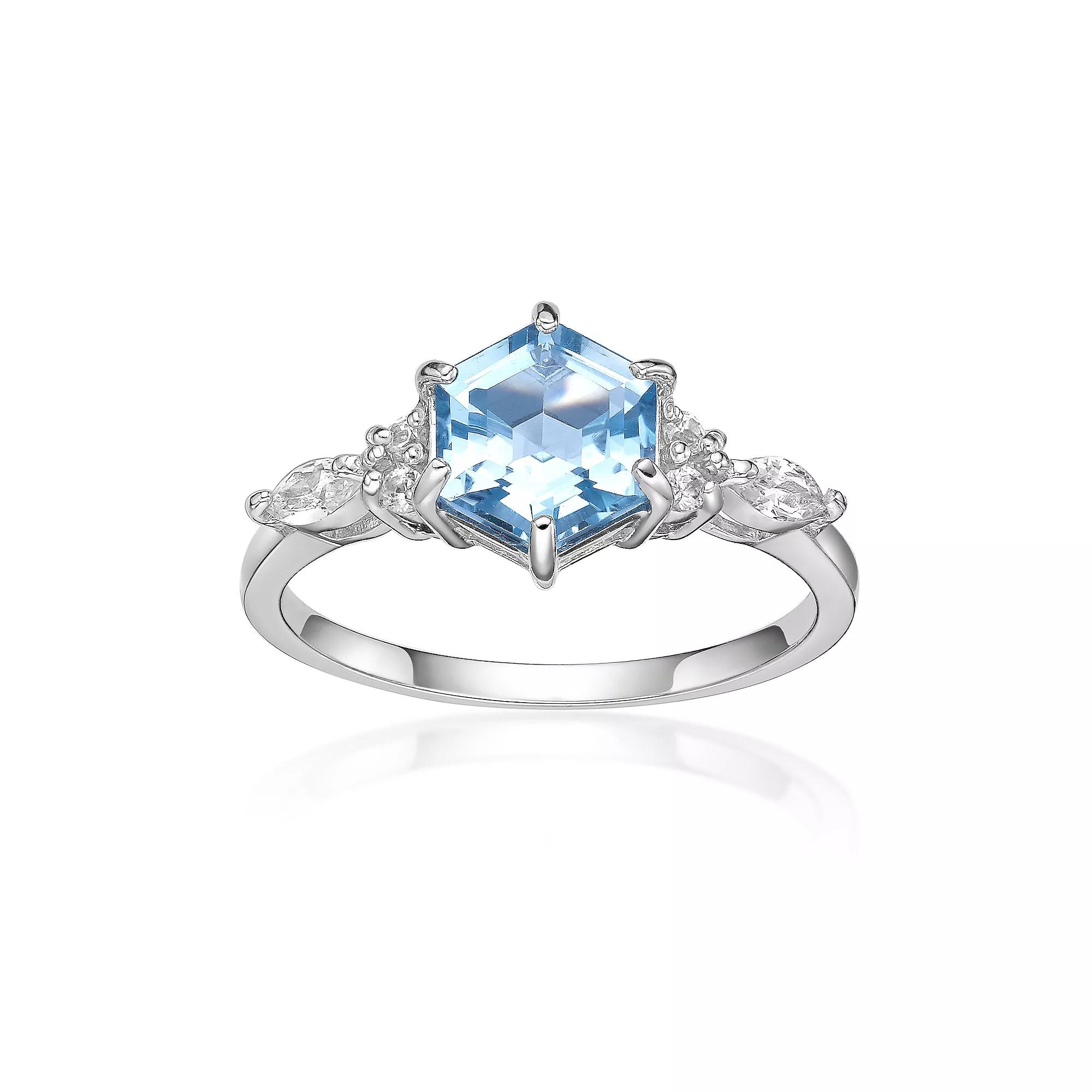 Gemminded Sterling Silver ISQA Blue Topaz Ring, Women's, Size: 7 Product Image