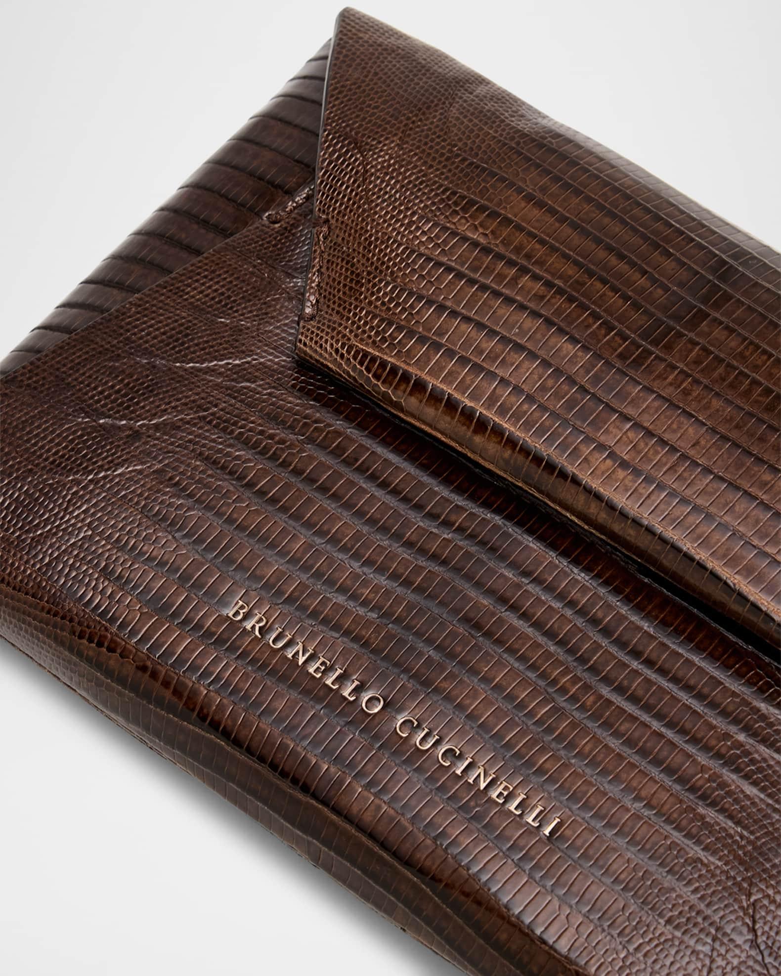 Envelope Flap Lizard Clutch Bag Product Image